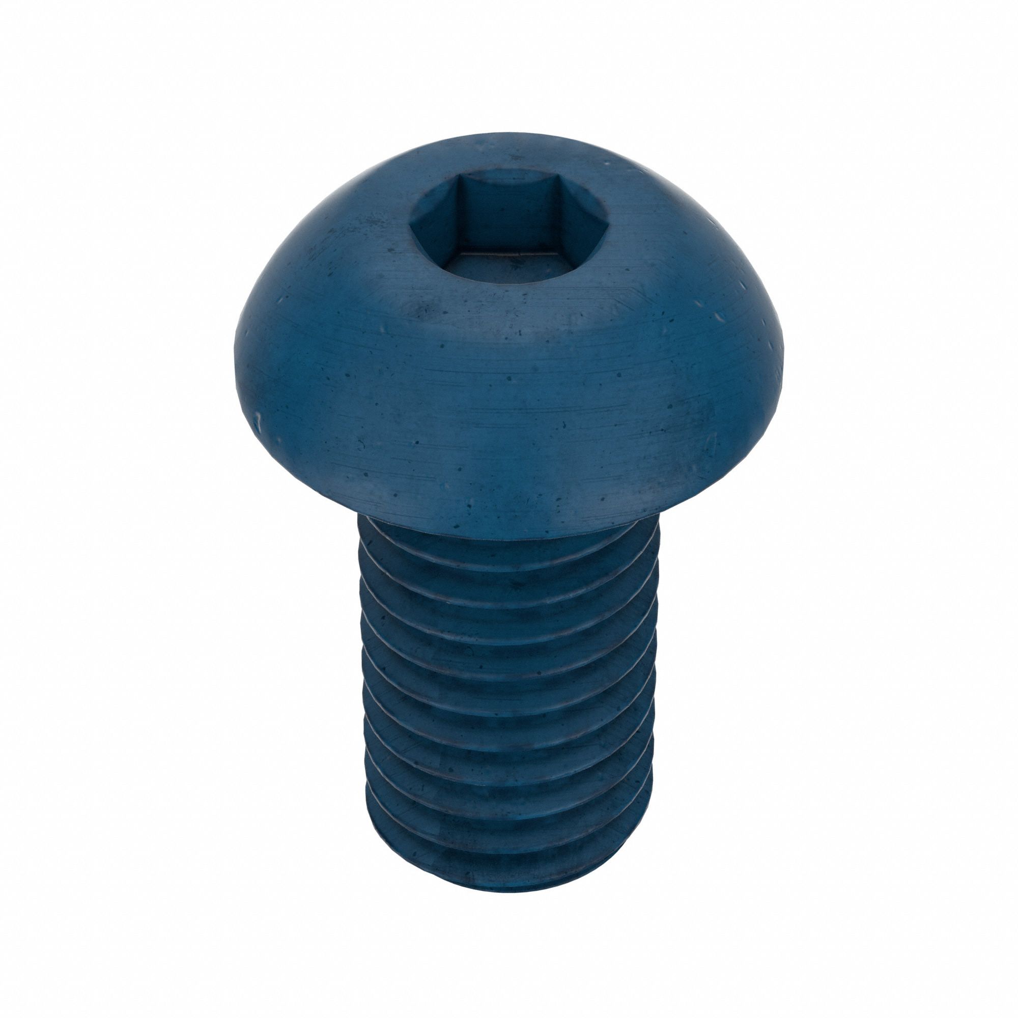 Socket Head Cap Screw: M8x1.25 Thread Size, 16 mm Lg, Button, Blue Phosphate, Alloy Steel, 25 PK