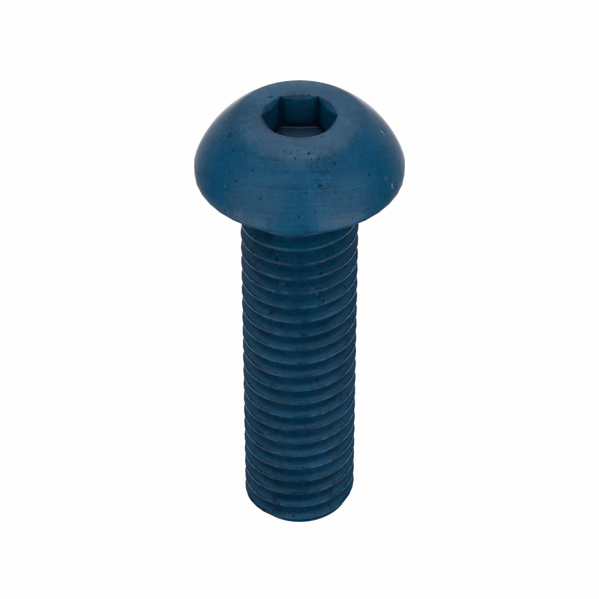 Socket Head Cap Screw: M8x1.25 Thread Size, 30 mm Lg, Button, Blue Phosphate, Alloy Steel, 25 PK