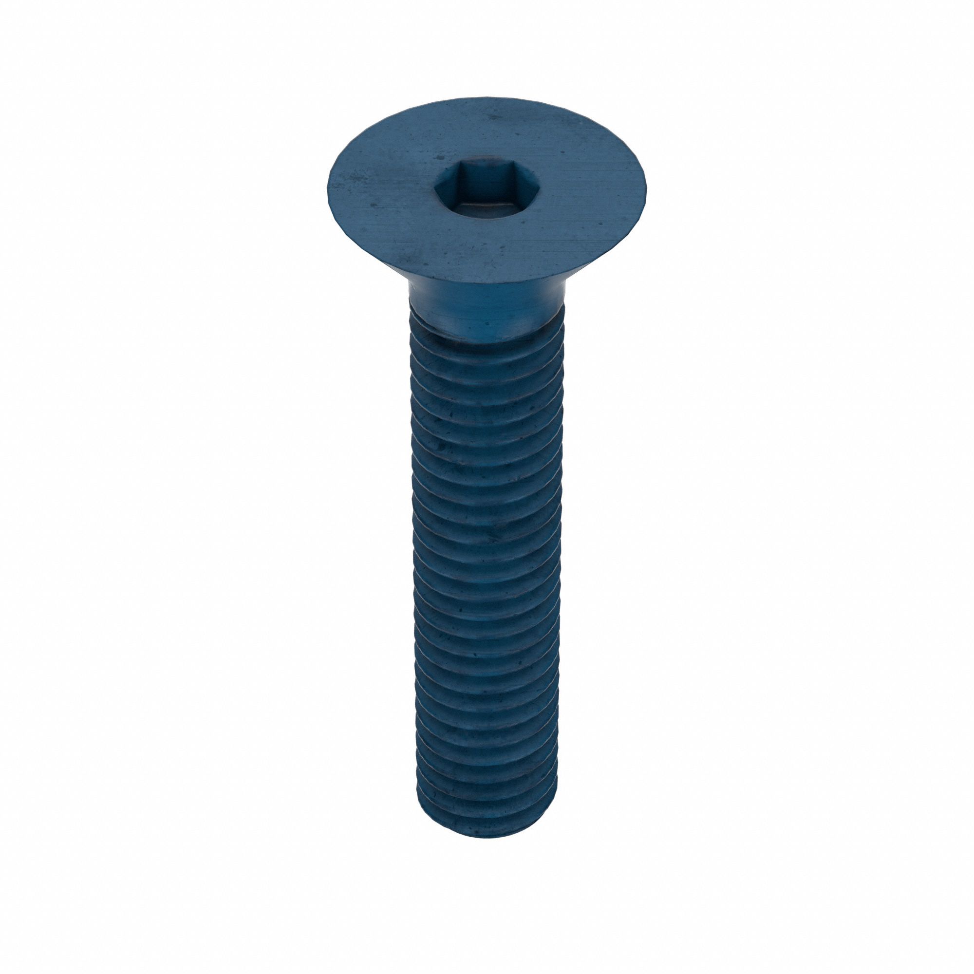 Socket Flat Head Screw: M3x0.50 Thread Size, 16 mm Lg, Flat, Blue Phosphate, Alloy Steel, 25 PK