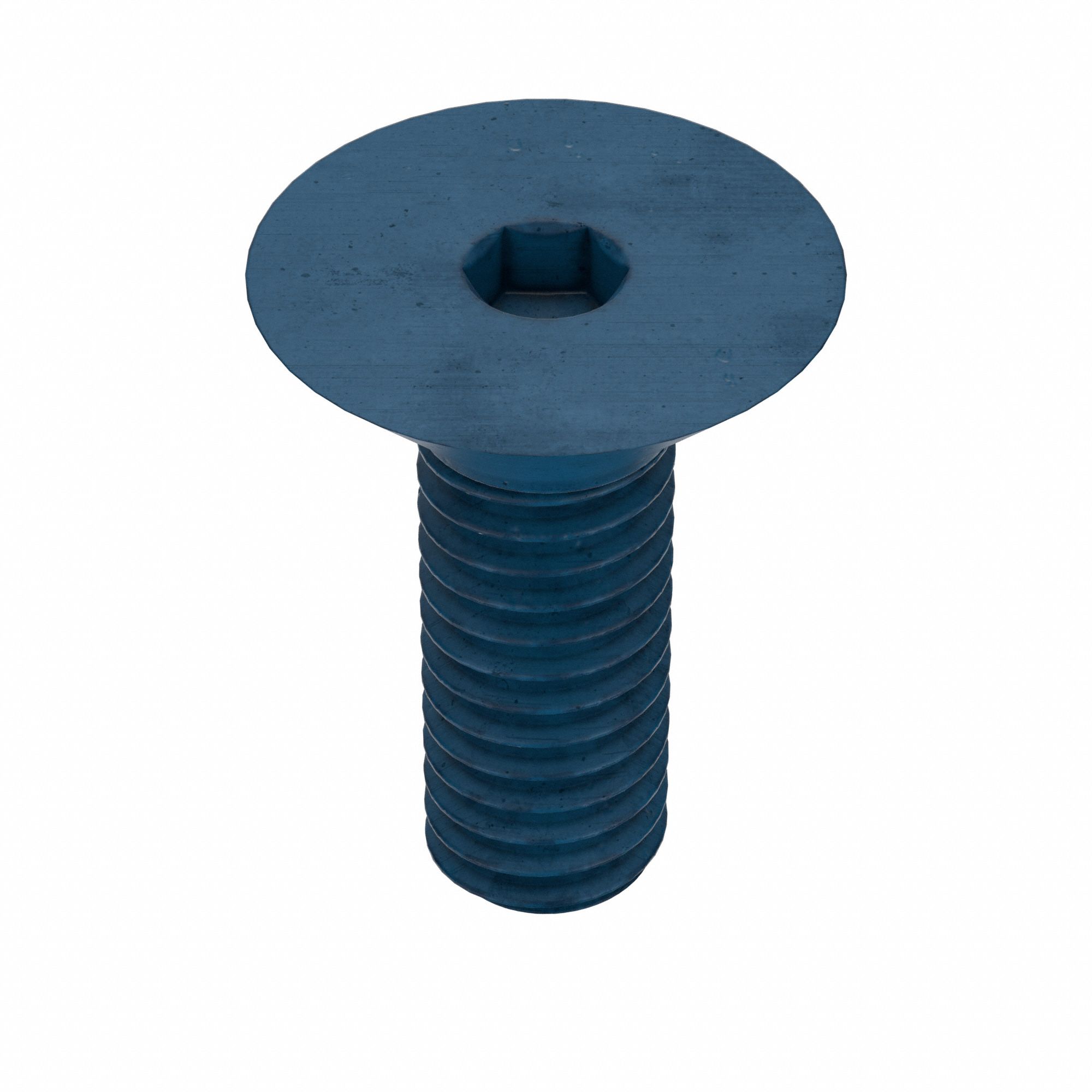Socket Flat Head Screw: M4x0.70 Thread Size, 12 mm Lg, Flat, Blue Phosphate, Alloy Steel, 25 PK