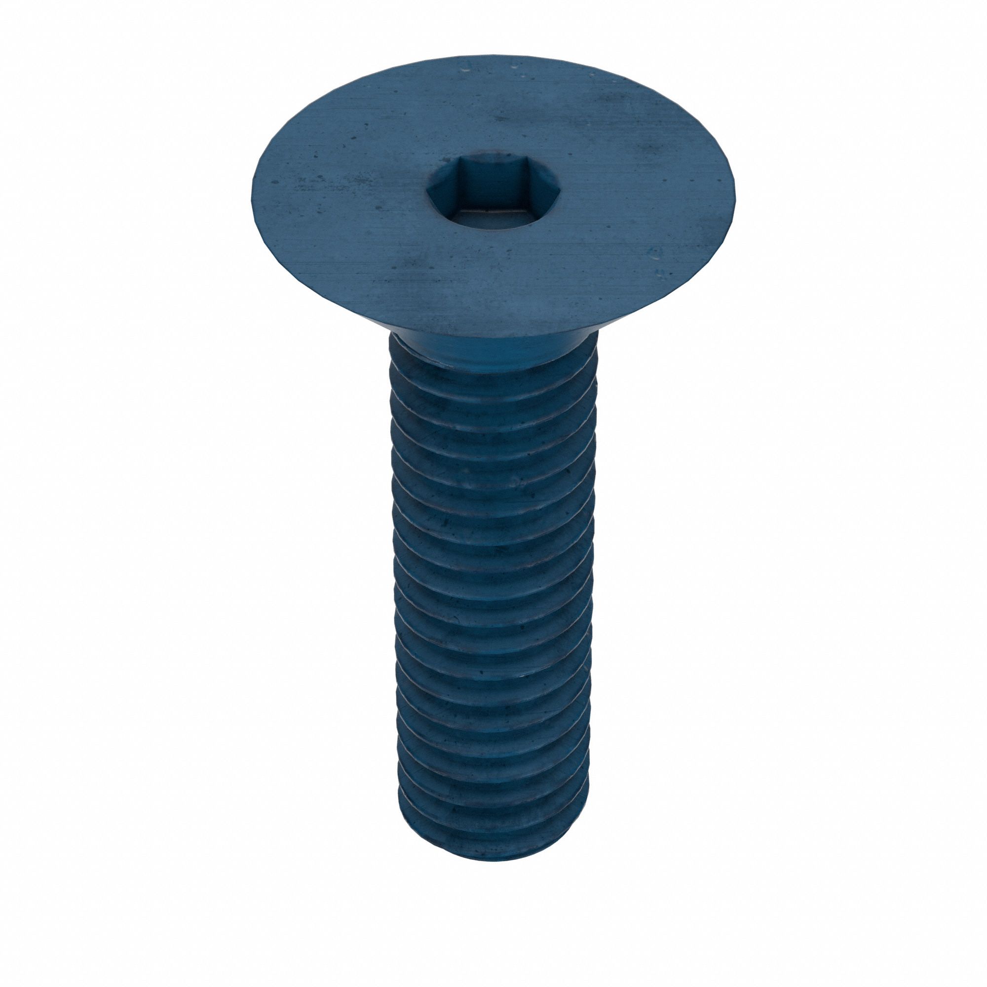 Socket Flat Head Screw: M4x0.70 Thread Size, 16 mm Lg, Flat, Blue Phosphate, Alloy Steel, 25 PK