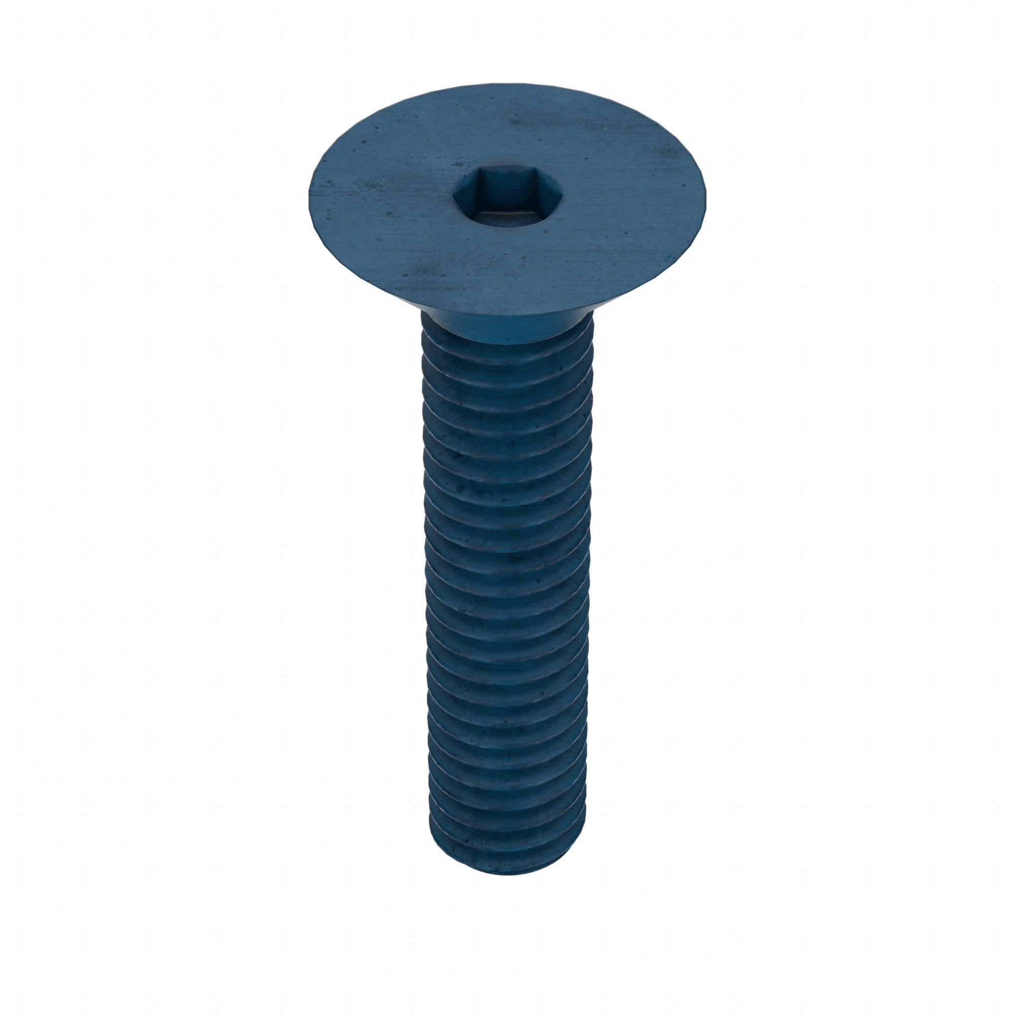 Socket Flat Head Screw: M4x0.70 Thread Size, 20 mm Lg, Flat, Blue Phosphate, Alloy Steel, 25 PK