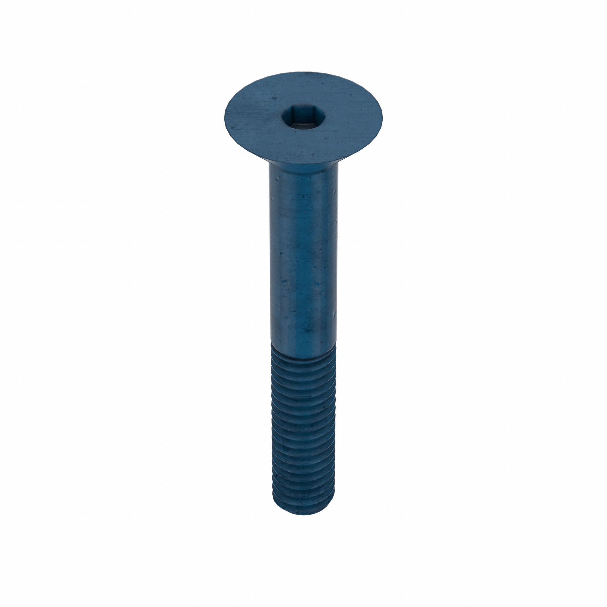Socket Flat Head Screw: M4x0.70 Thread Size, 30 mm Lg, Flat, Blue Phosphate, Alloy Steel, 25 PK