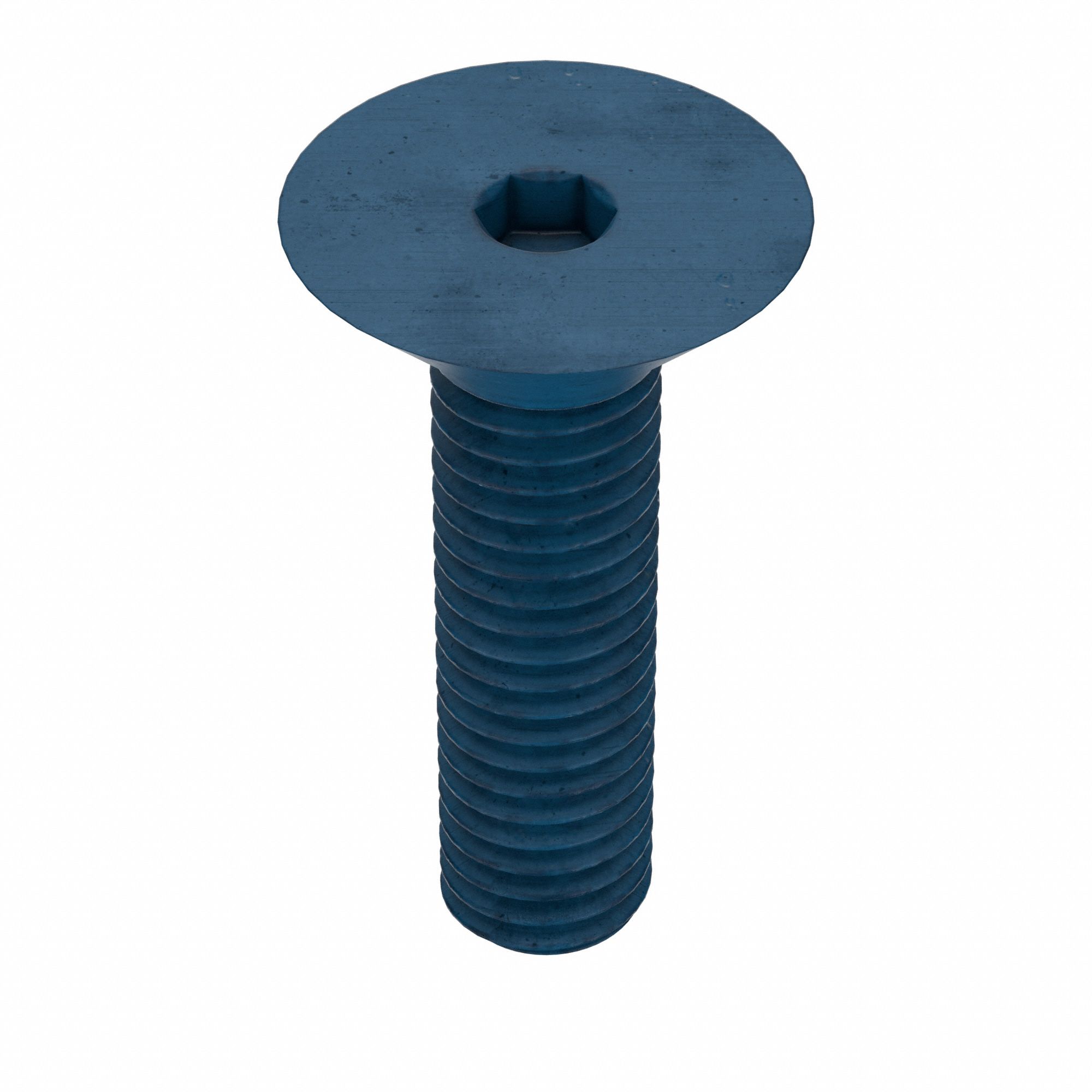 Socket Flat Head Screw: M5x0.80 Thread Size, 20 mm Lg, Flat, Blue Phosphate, Alloy Steel, 25 PK