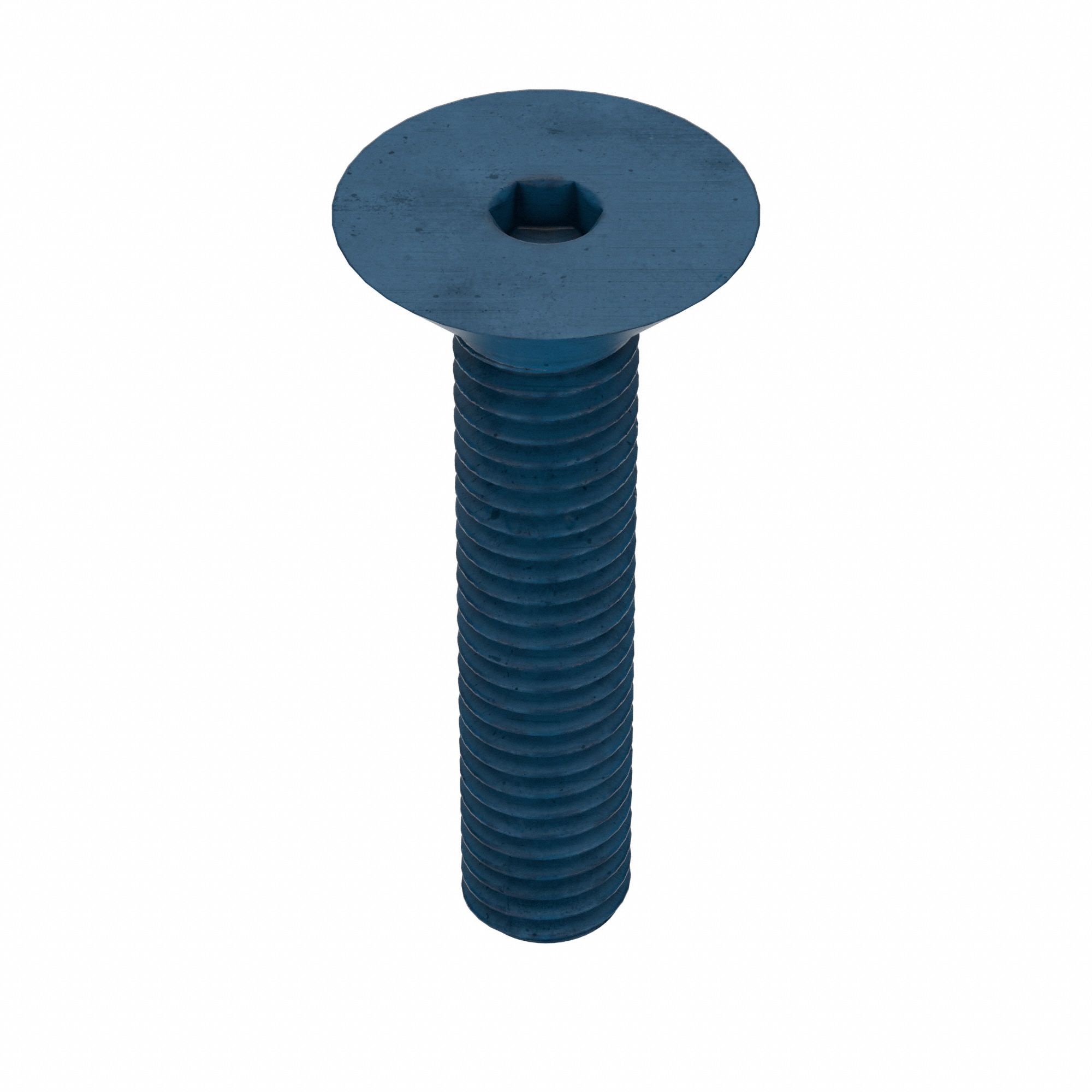 Socket Flat Head Screw: M5x0.80 Thread Size, 25 mm Lg, Flat, Blue Phosphate, Alloy Steel, 25 PK