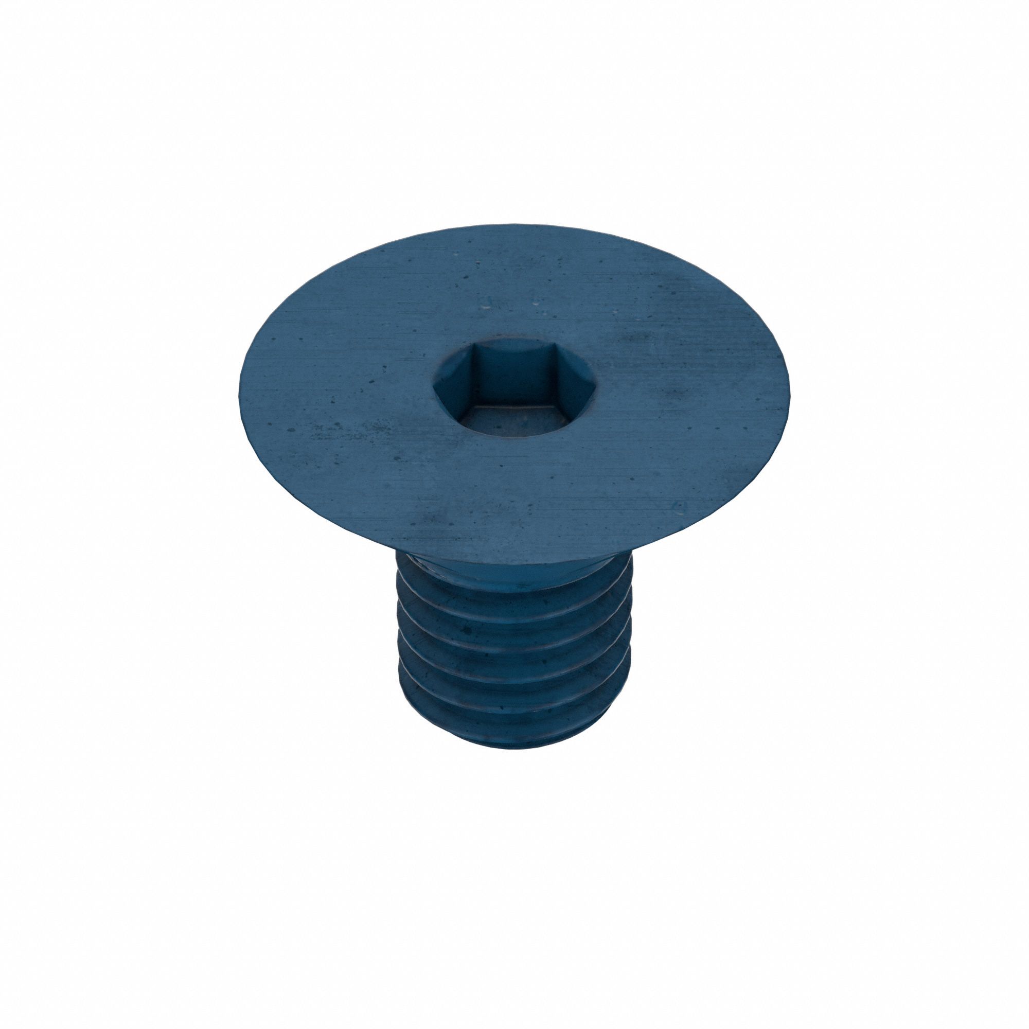 Socket Flat Head Screw: M6x1.00 Thread Size, 10 mm Lg, Flat, Blue Phosphate, Alloy Steel, 25 PK