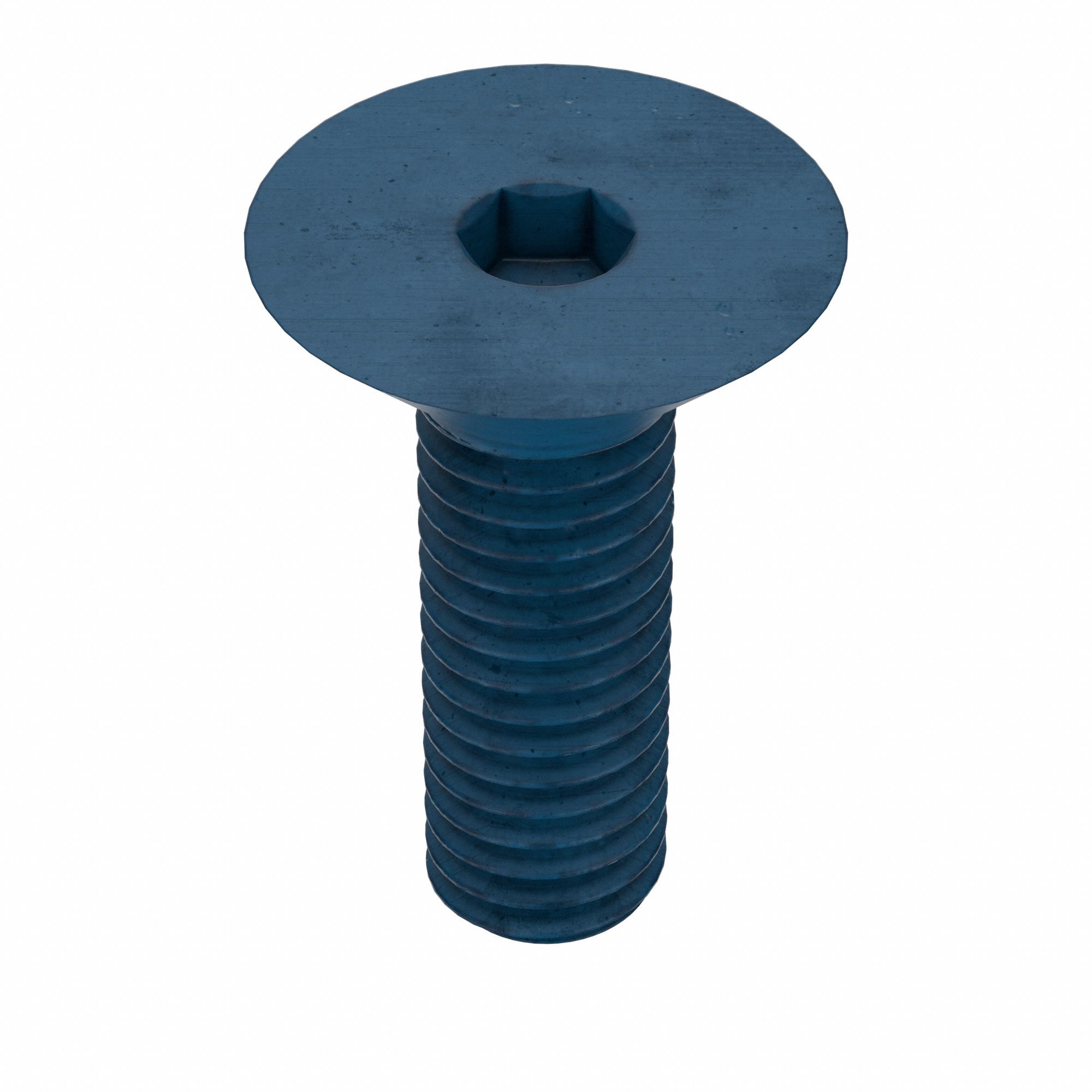 Socket Flat Head Screw: M6x1.00 Thread Size, 20 mm Lg, Flat, Blue Phosphate, Alloy Steel, 25 PK