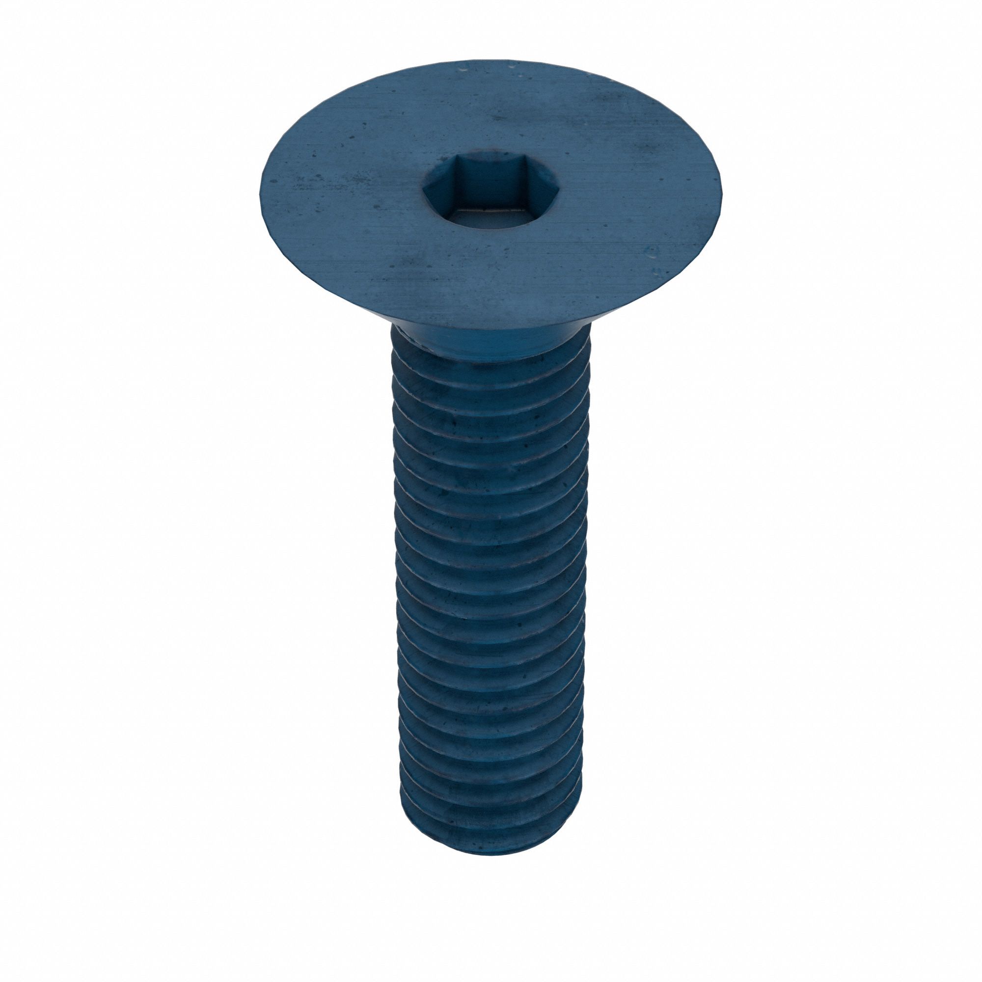 Socket Flat Head Screw: M6x1.00 Thread Size, 25 mm Lg, Flat, Blue Phosphate, Alloy Steel, 25 PK