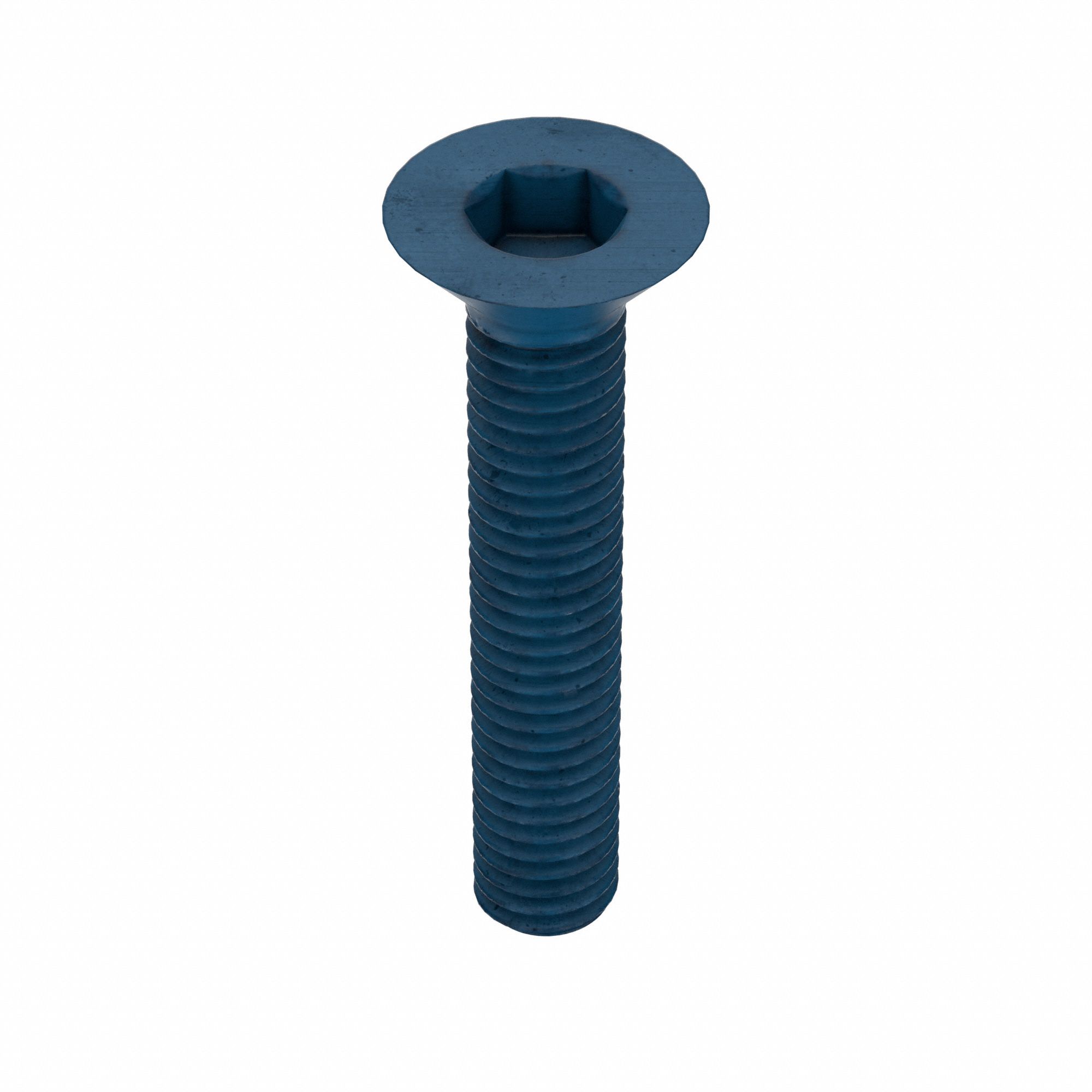 Socket Flat Head Screw: M6x1.00 Thread Size, 35 mm Lg, Flat, Blue Phosphate, Alloy Steel, 25 PK