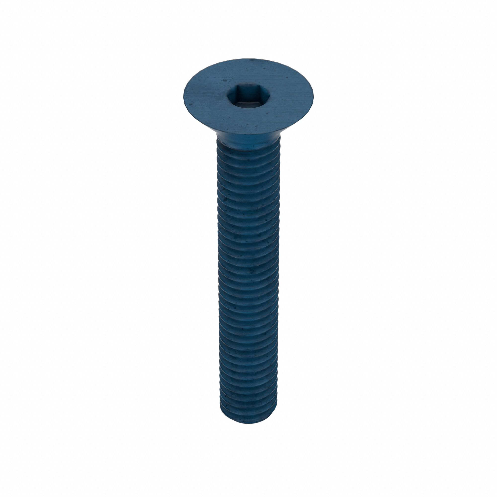 Socket Flat Head Screw: M6x1.00 Thread Size, 40 mm Lg, Flat, Blue Phosphate, Alloy Steel, 25 PK