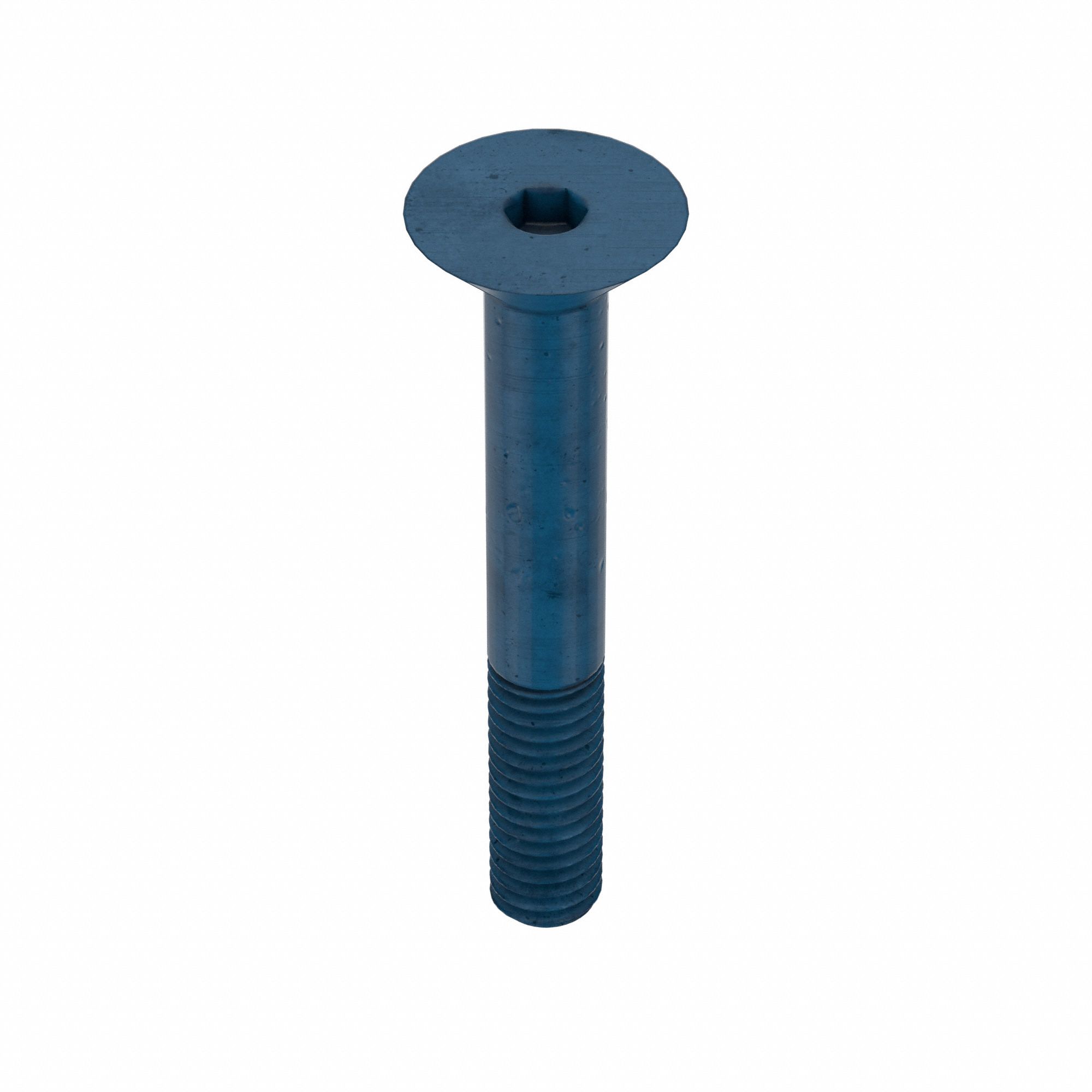 Socket Flat Head Screw: M6x1.00 Thread Size, 45 mm Lg, Flat, Blue Phosphate, Alloy Steel, 10 PK