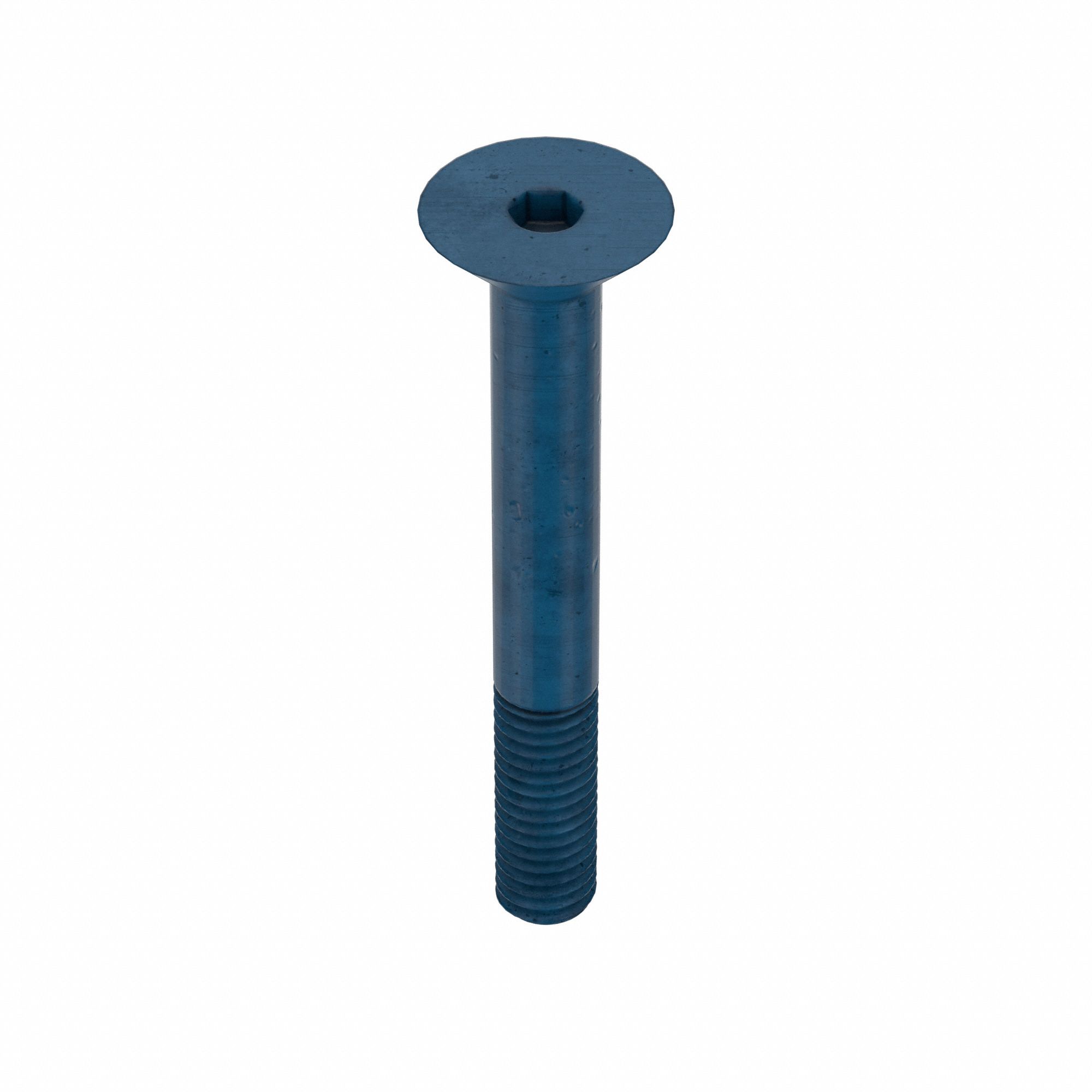Socket Flat Head Screw: M6x1.00 Thread Size, 50 mm Lg, Flat, Blue Phosphate, Alloy Steel, 10 PK