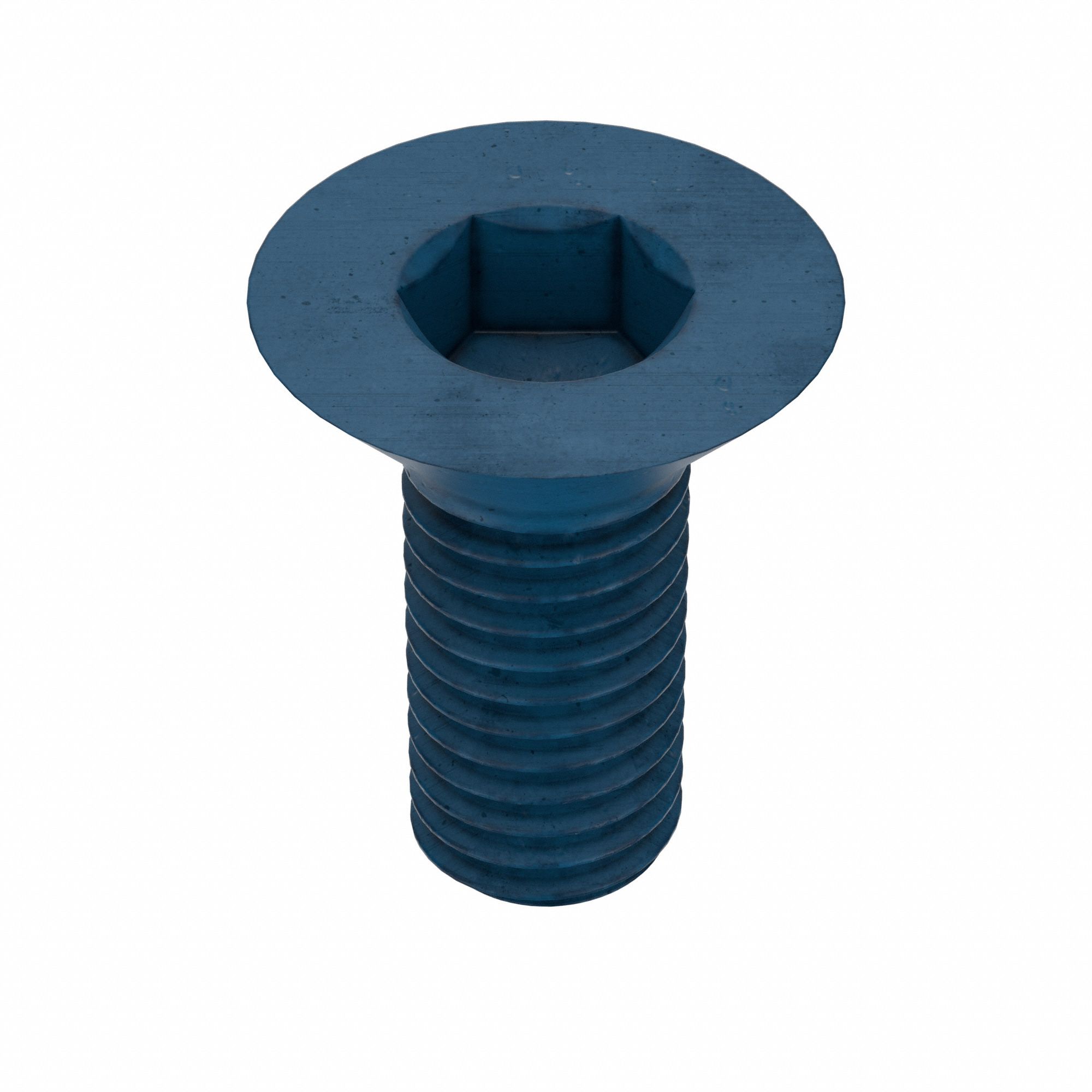 Socket Flat Head Screw: M8x1.25 Thread Size, 20 mm Lg, Flat, Blue Phosphate, Alloy Steel, 25 PK