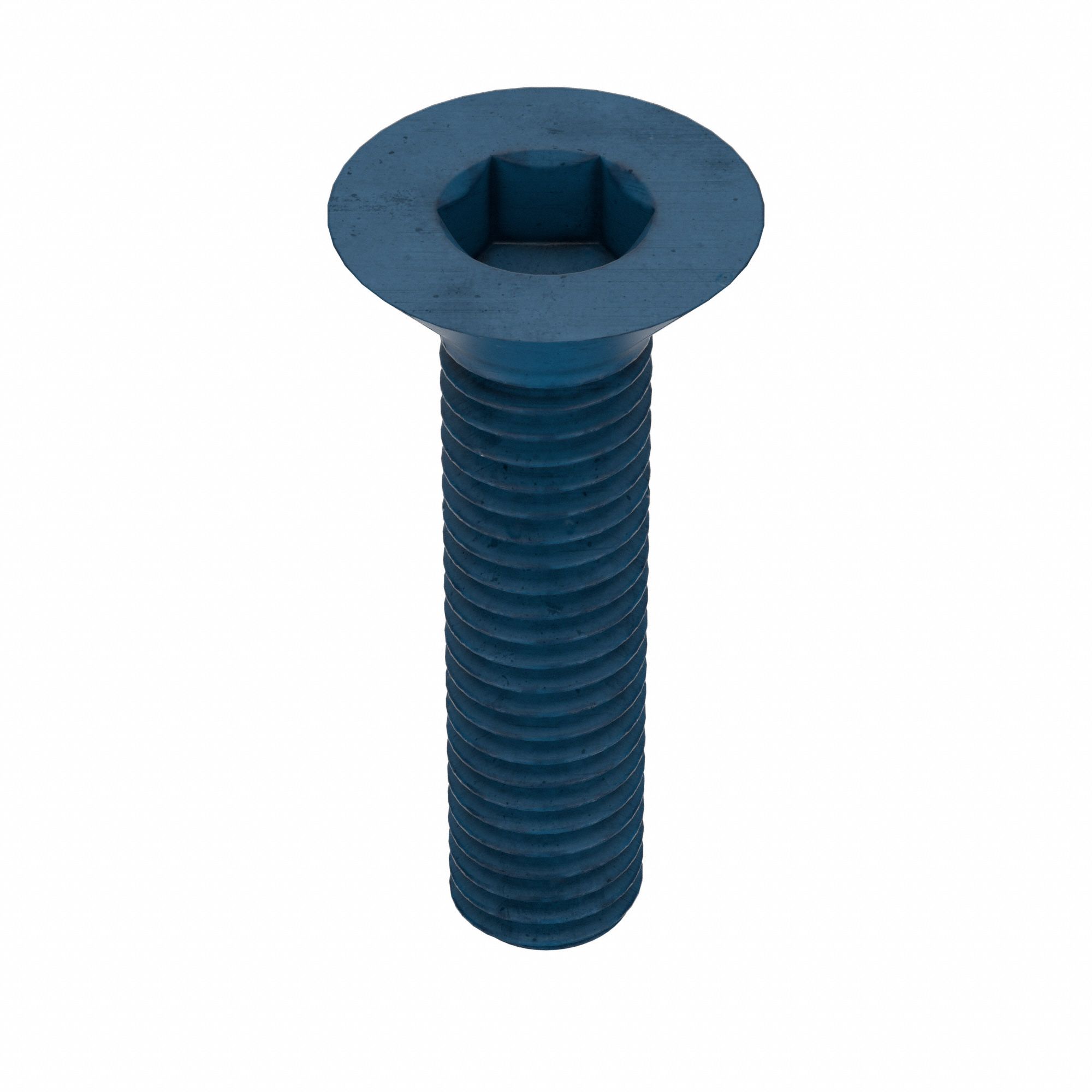Socket Flat Head Screw: M8x1.25 Thread Size, 35 mm Lg, Flat, Blue Phosphate, Alloy Steel, 10 PK