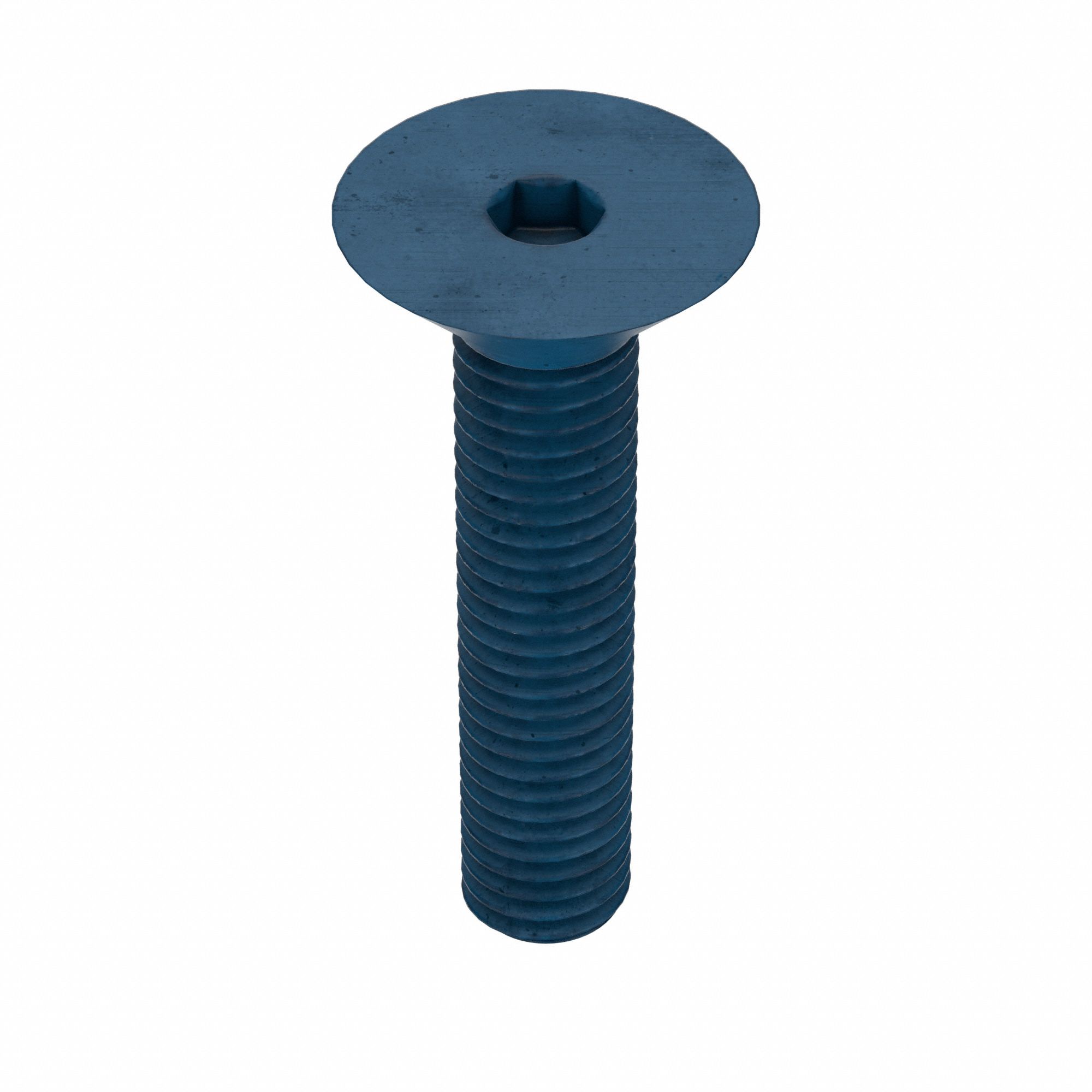 Socket Flat Head Screw: M8x1.25 Thread Size, 40 mm Lg, Flat, Blue Phosphate, Alloy Steel, 10 PK