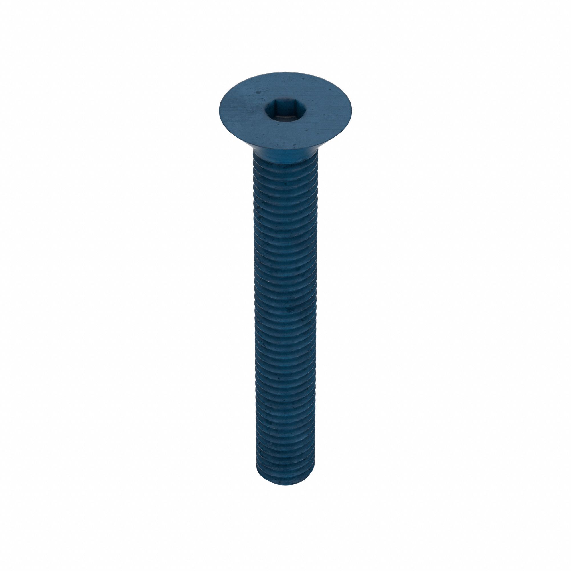 Socket Flat Head Screw: M8x1.25 Thread Size, 60 mm Lg, Flat, Blue Phosphate, Alloy Steel, 10 PK