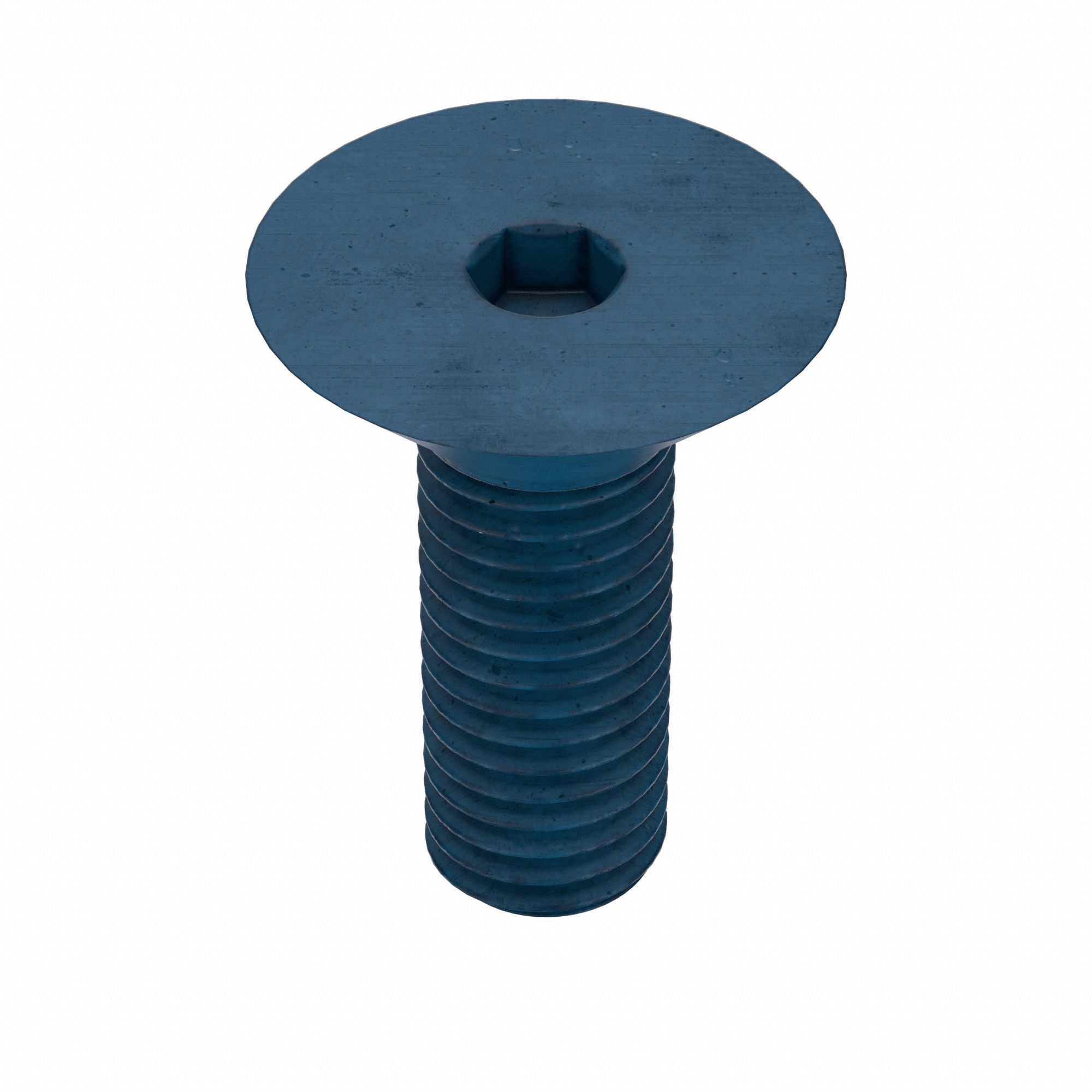 Socket Flat Head Screw: M10x1.50 Thread Size, 30 mm Lg, Flat, Blue Phosphate, Alloy Steel, 10 PK