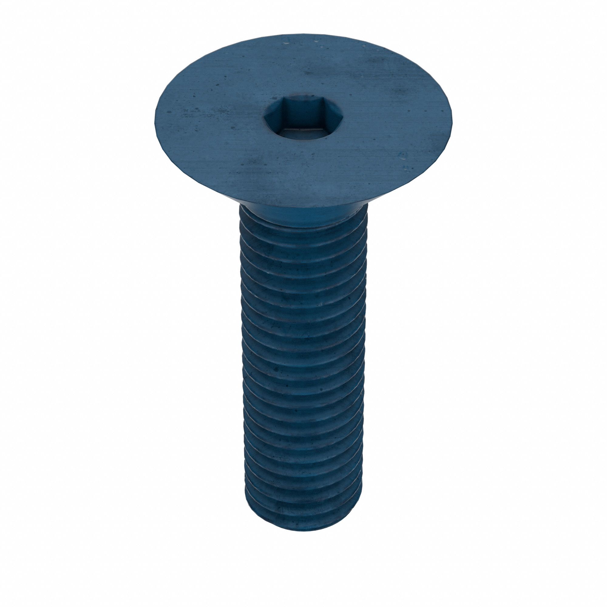 Socket Flat Head Screw: M10x1.50 Thread Size, 40 mm Lg, Flat, Blue Phosphate, Alloy Steel, 10 PK