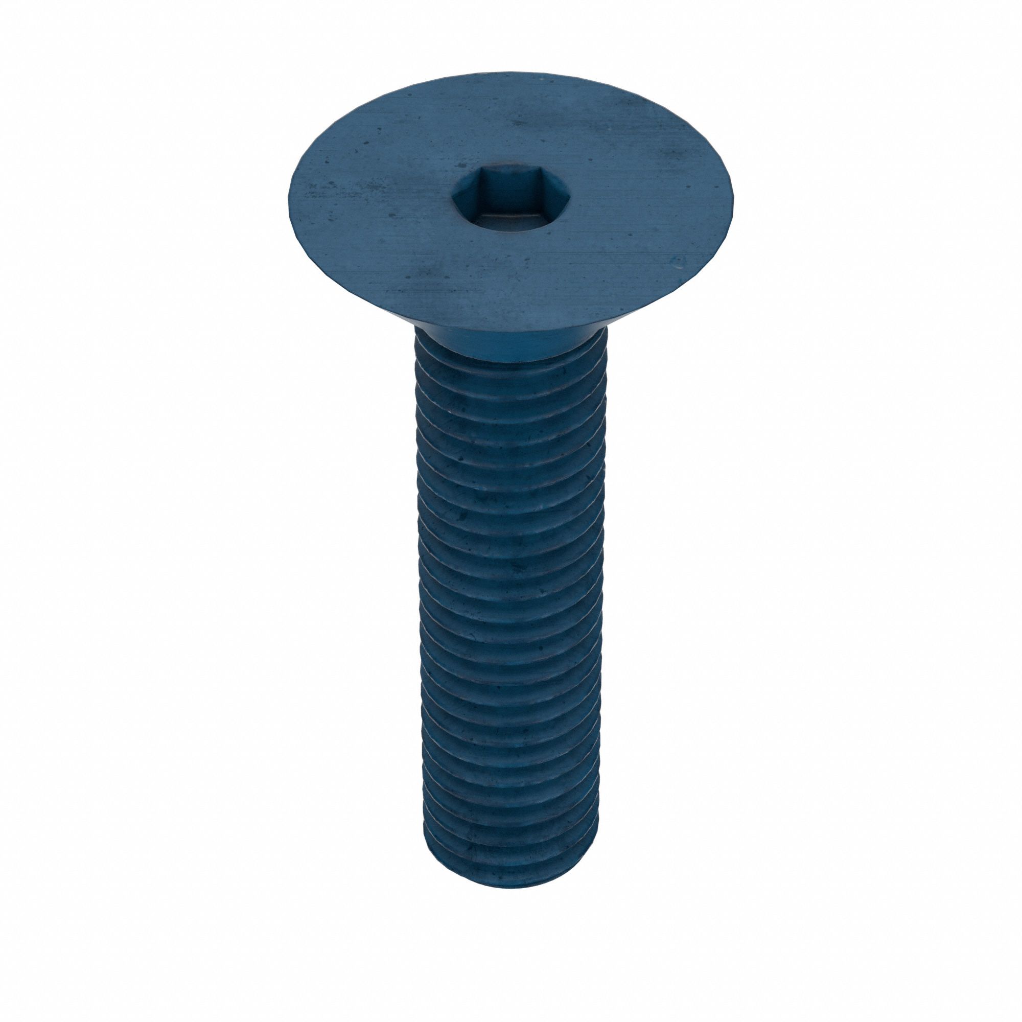 Socket Flat Head Screw: M10x1.50 Thread Size, 45 mm Lg, Flat, Blue Phosphate, Alloy Steel, 15 PK