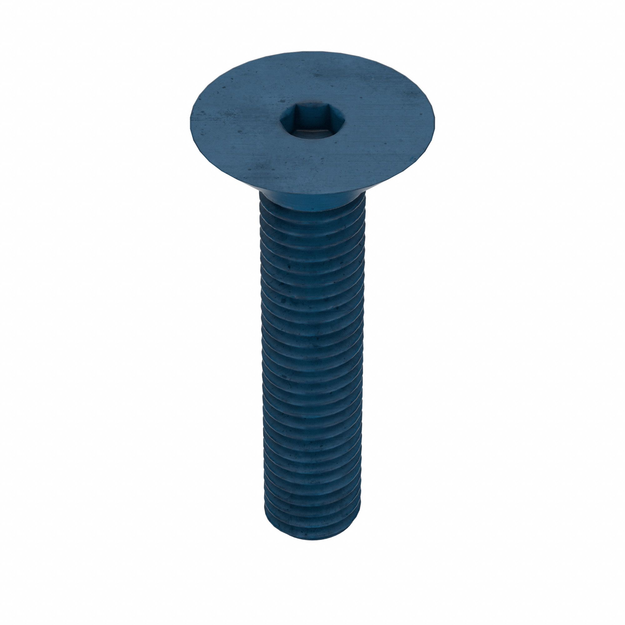 Socket Flat Head Screw: M10x1.50 Thread Size, 50 mm Lg, Flat, Blue Phosphate, Alloy Steel, 10 PK