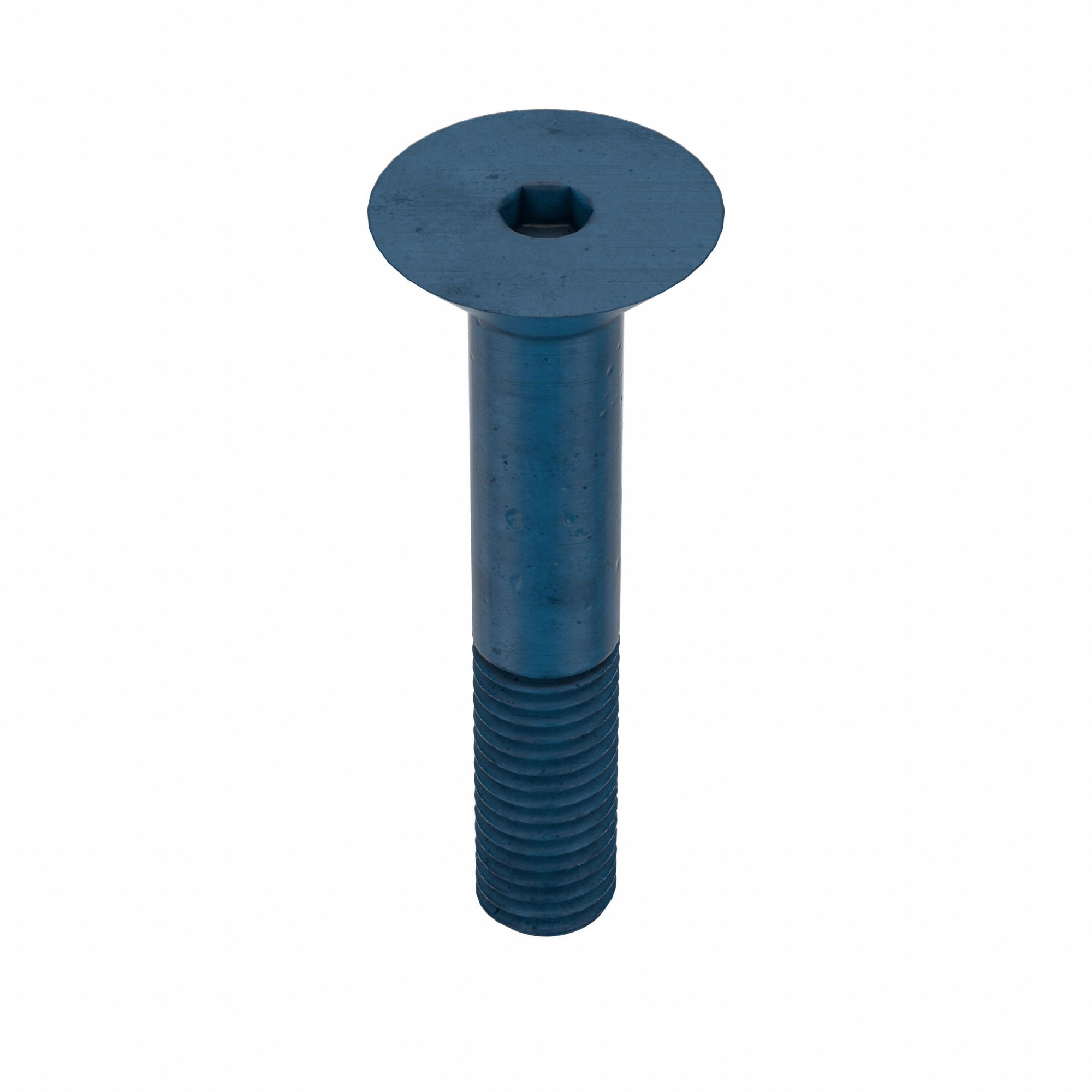 Socket Flat Head Screw: M10x1.50 Thread Size, 60 mm Lg, Flat, Blue Phosphate, Alloy Steel, 5 PK