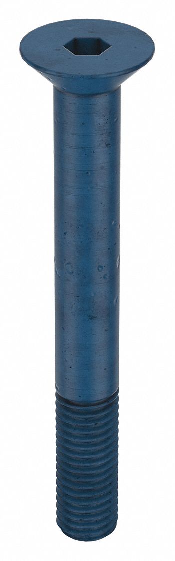 Socket Flat Head Screw: M10x1.50 Thread Size, 80 mm Lg, Flat, Blue Phosphate, Alloy Steel, 5 PK