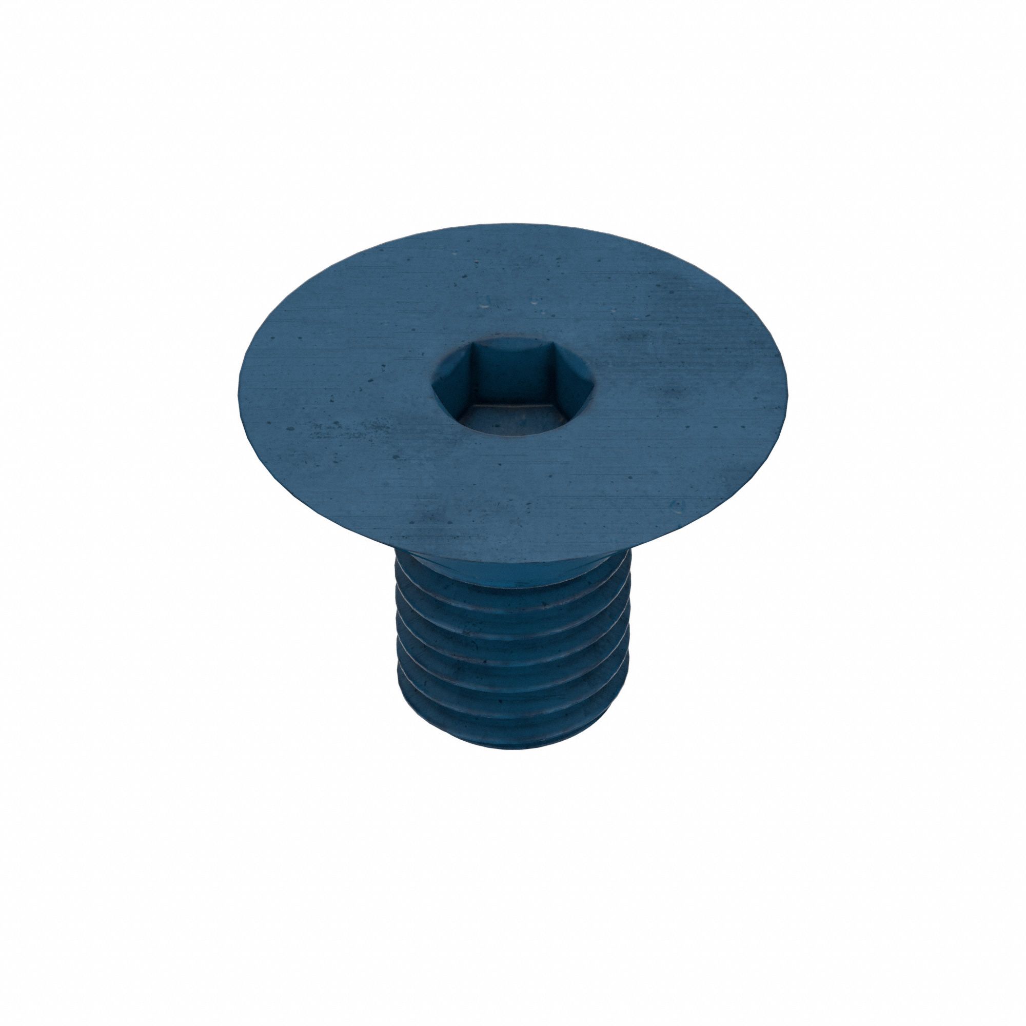 Socket Flat Head Screw: M12x1.75 Thread Size, 20 mm Lg, Flat, Blue Phosphate, Alloy Steel, 10 PK