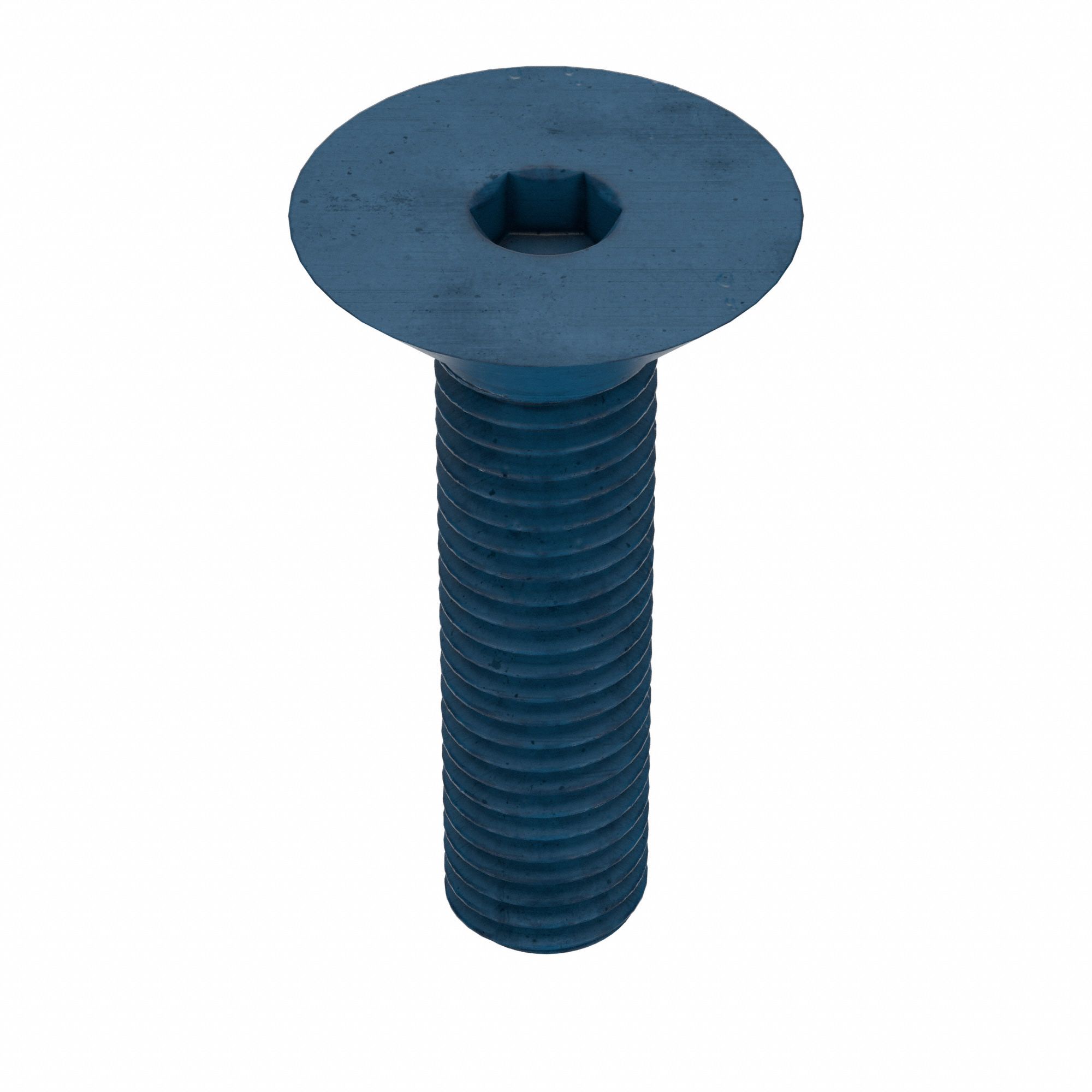 Socket Flat Head Screw: M12x1.75 Thread Size, 50 mm Lg, Flat, Blue Phosphate, Alloy Steel, 5 PK