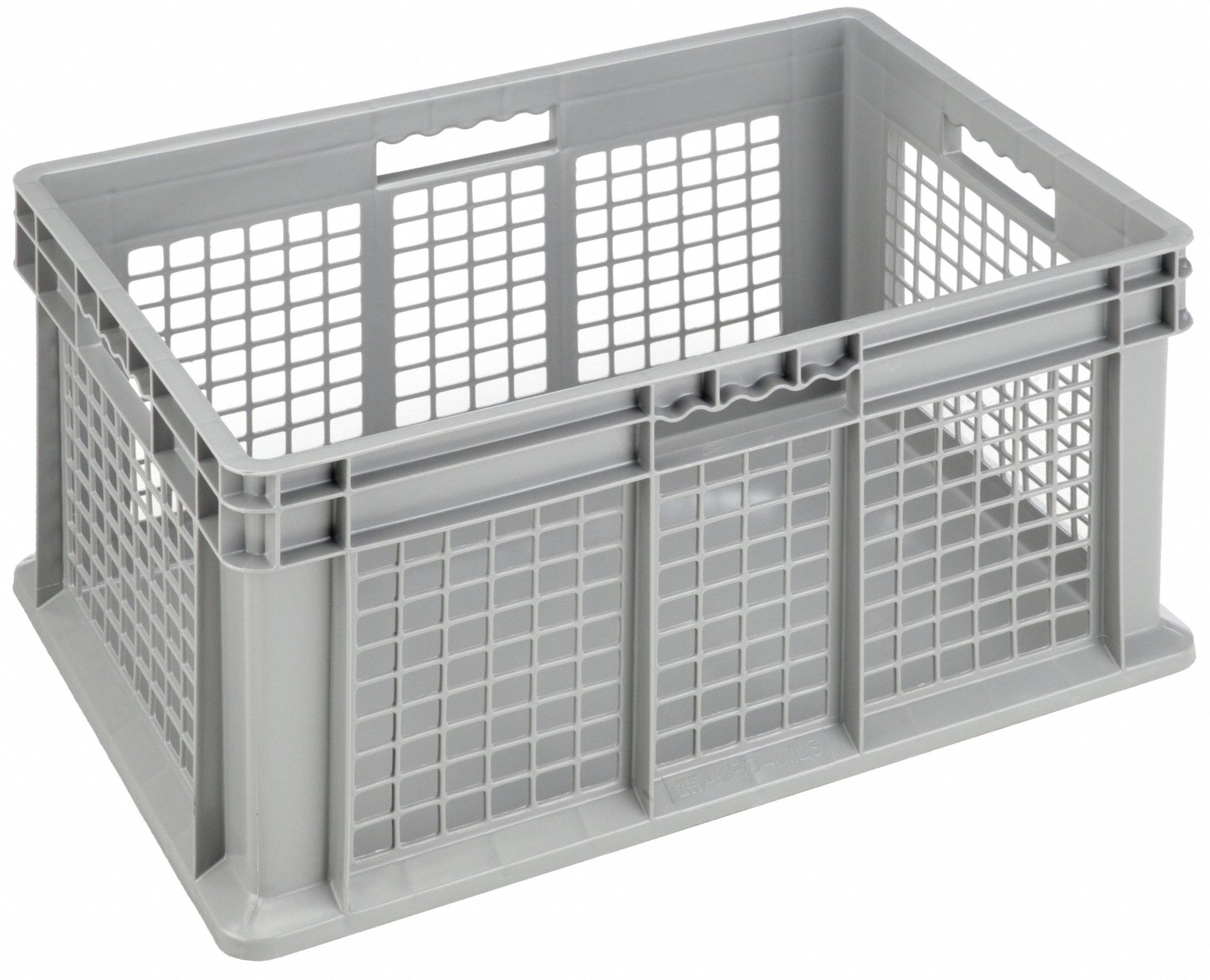 Straight Wall Tote: 20 gal, 23 3/4 in x 15 3/4 in x 12 1/4 in, Stacking Capable, Gray