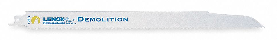 Reciprocating Saw Blade: 6 Teeth per Inch, 305 mm Blade Lg, 0.06 in Blade Thick, 2 PK