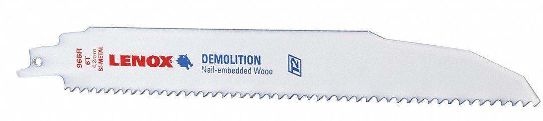 Reciprocating Saw Blade: 6 Teeth per Inch, 229 mm Blade Lg, 0.05 in Blade Thick, 2 PK