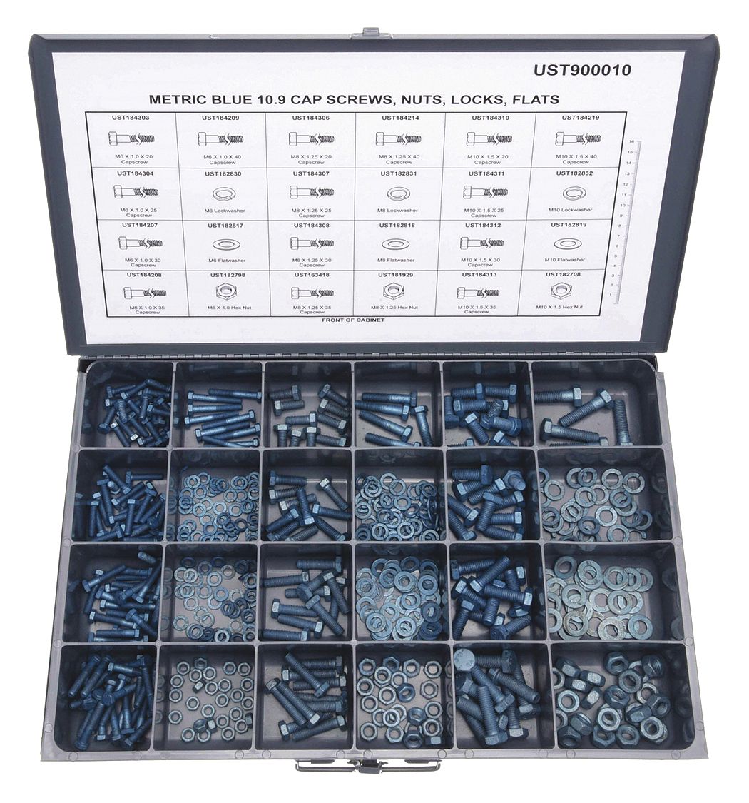 Steel, Class 10.9, Hex Head Cap Screw Assortment 5YNH1UST900010