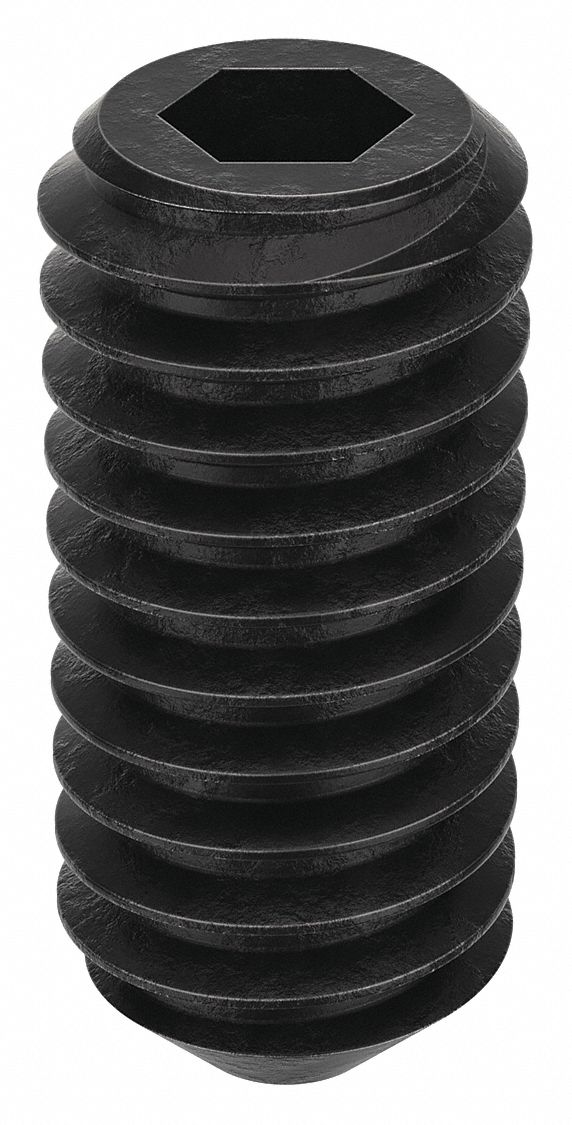 Socket Set Screw: #4-48 Thread Size, 1/4 in Overall Lg, Cup pt, Alloy Steel, Black Oxide, 100 PK