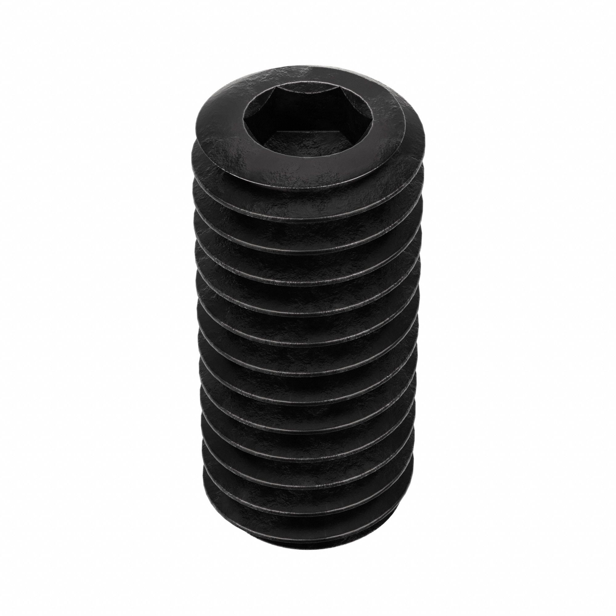 Socket Set Screw: #8-36 Thread Size, 3/8 in Overall Lg, Cup pt, Alloy Steel, Black Oxide, 100 PK