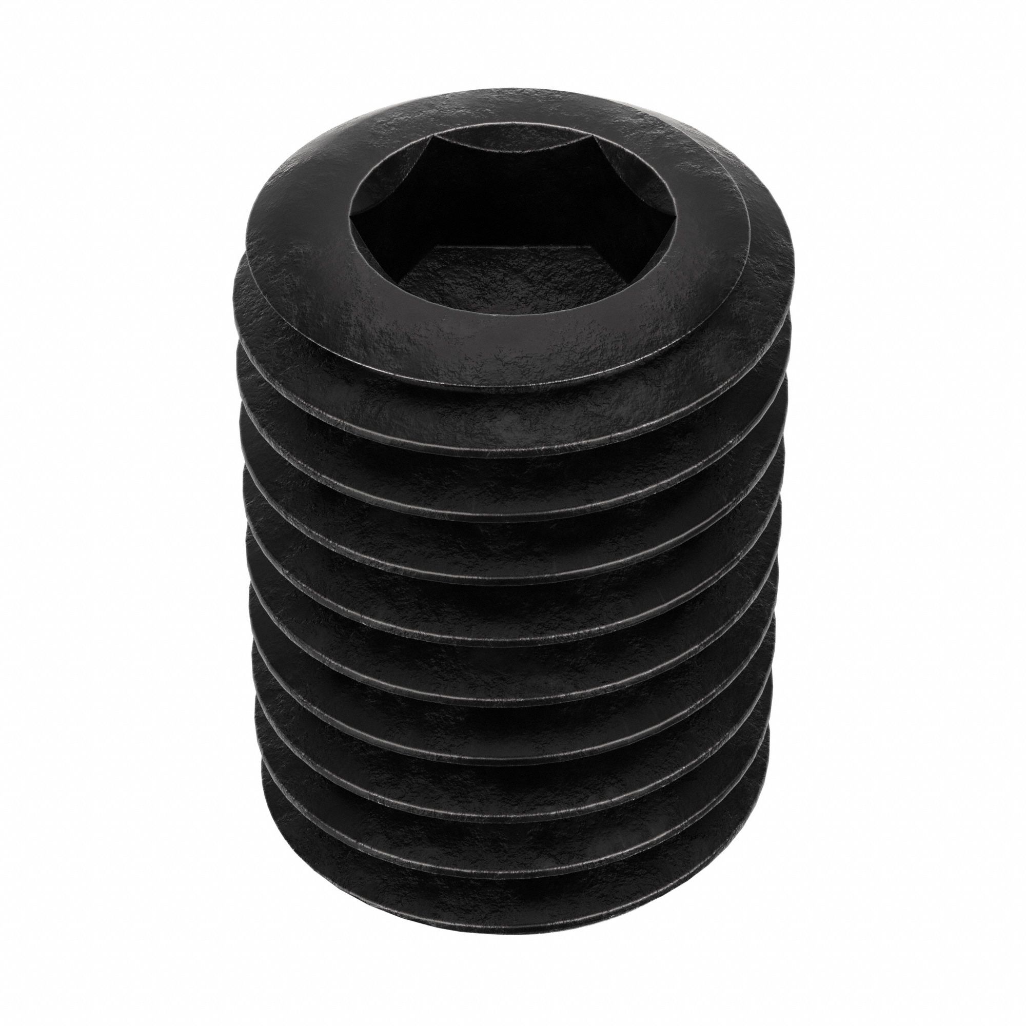 Socket Set Screw: 1/4"-28 Thread Size, 3/8 in Overall Lg, Cup pt, Alloy Steel, Black Oxide, 100 PK