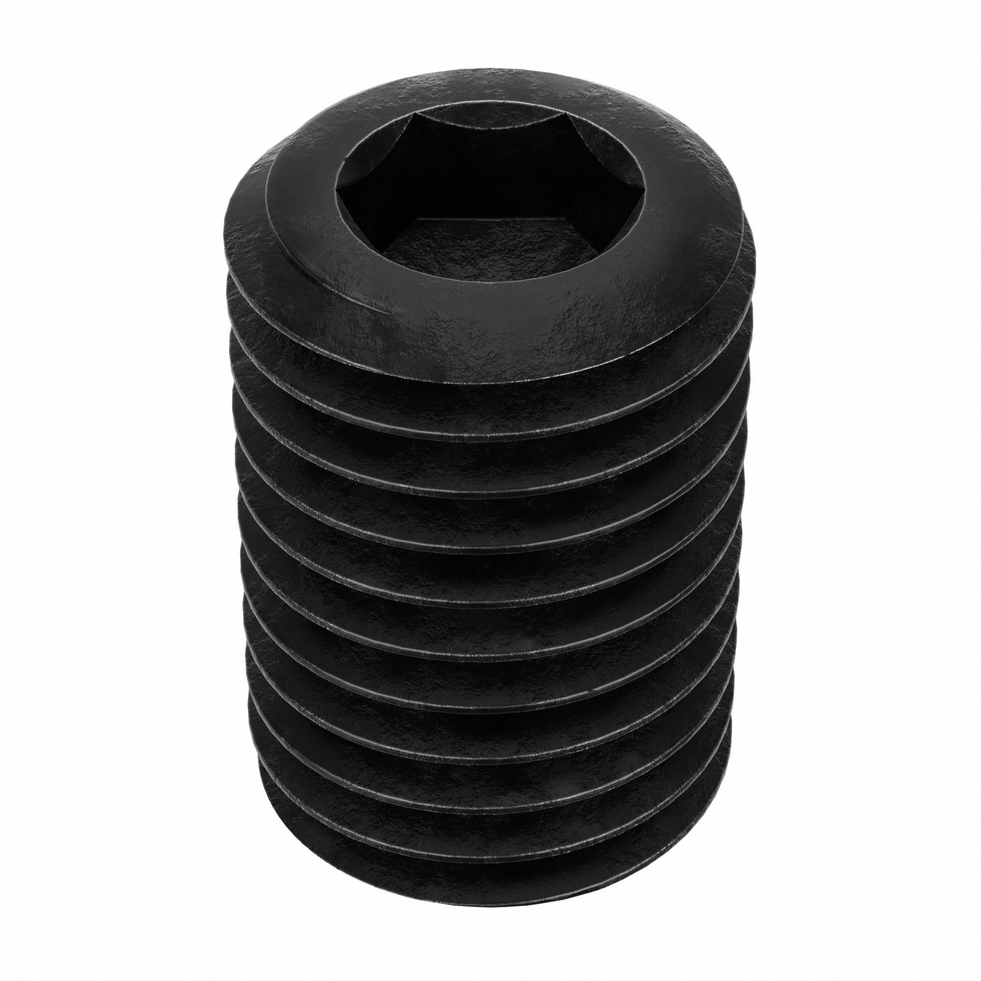 Socket Set Screw: 5/16"-24 Thread Size, 1/2 in Overall Lg, Cup pt, Alloy Steel, Black Oxide, 100 PK