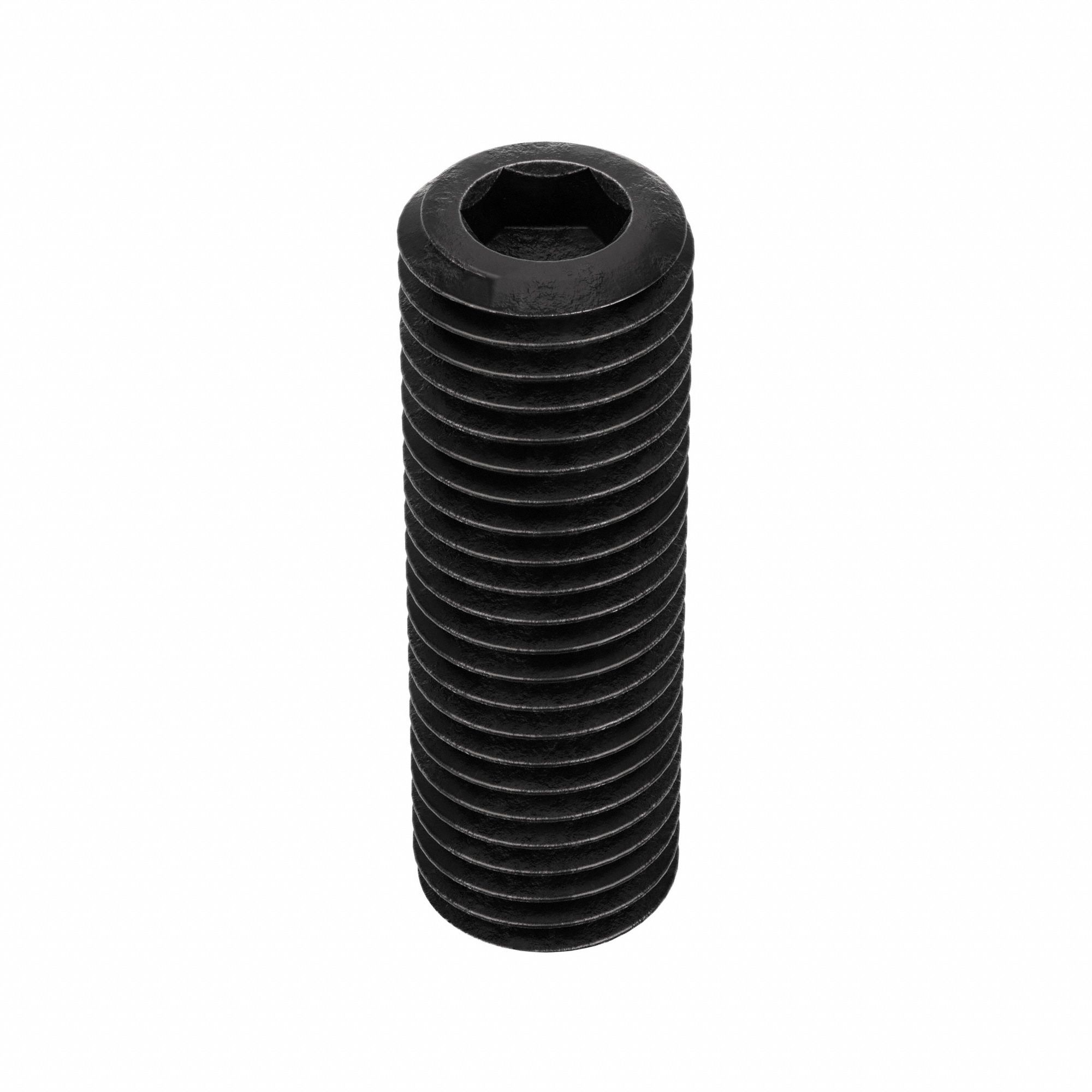 Socket Set Screw: 5/16"-24 Thread Size, 1 in Overall Lg, Cup pt, Alloy Steel, Black Oxide, 100 PK