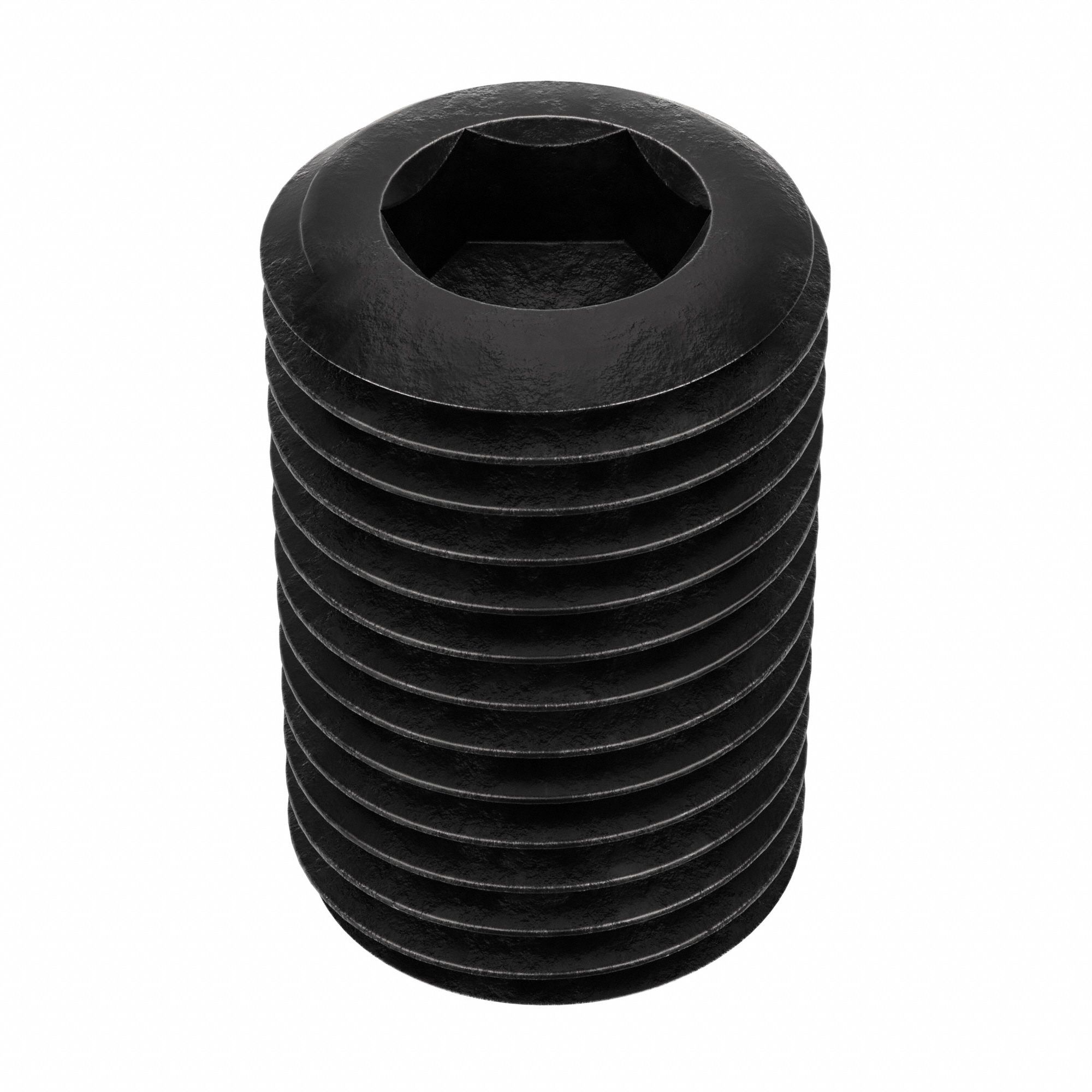 Socket Set Screw: 3/8"-24 Thread Size, 5/8 in Overall Lg, Cup pt, Alloy Steel, Black Oxide, 100 PK