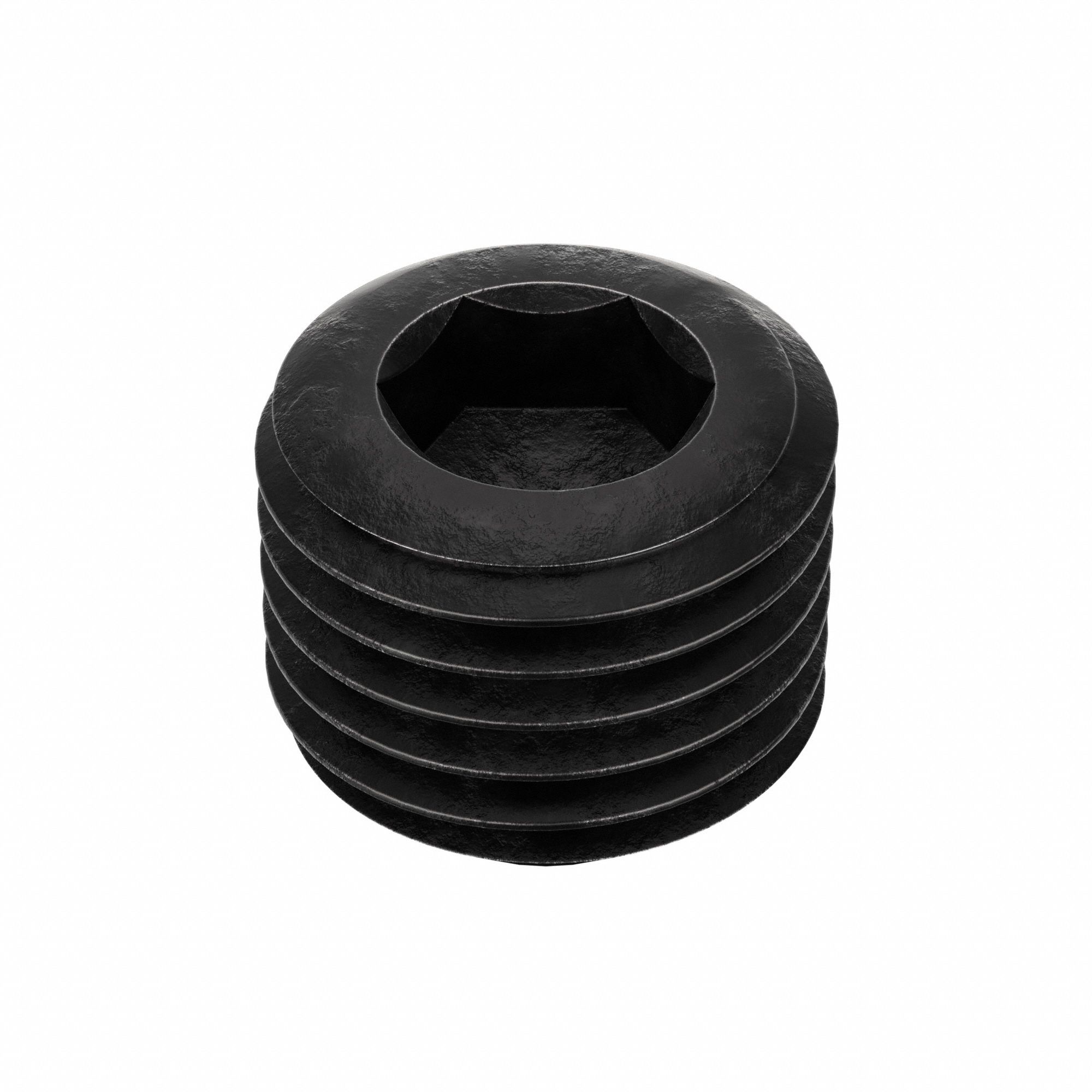 Socket Set Screw: 7/16"-20 Thread Size, 3/8 in Overall Lg, Cup pt, Alloy Steel, Black Oxide, 100 PK