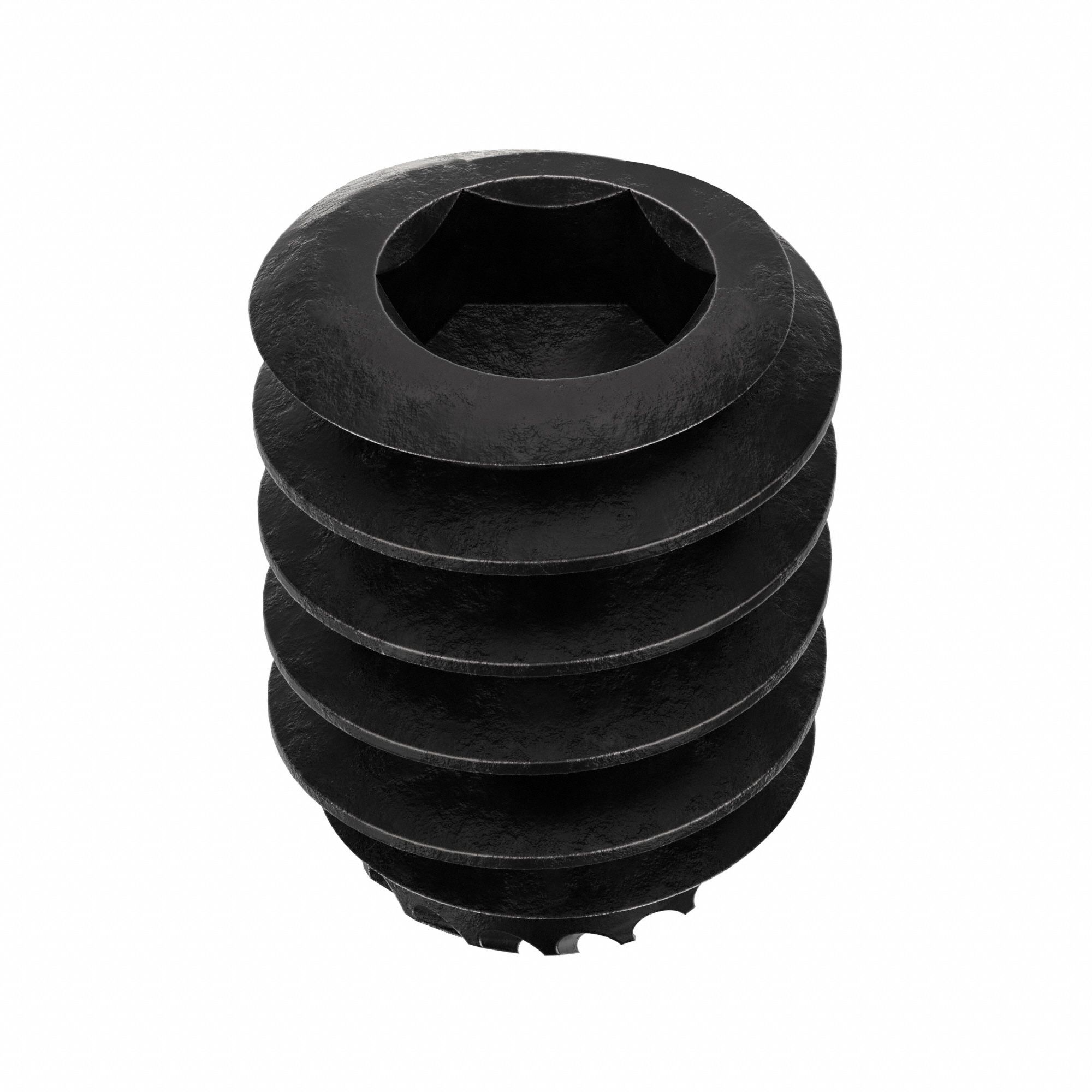 Socket Set Screw: #10-24 Thread Size, 1/4 in Overall Lg, Knurled Cup pt, Alloy Steel, Socket, 100 PK