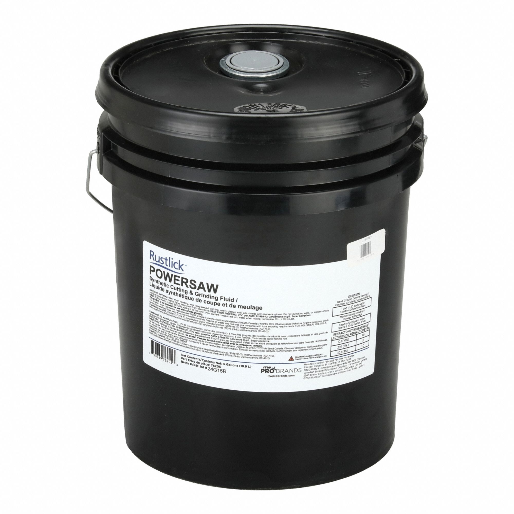 Cutting Fluid: Powersaw, 5 gal, Pail