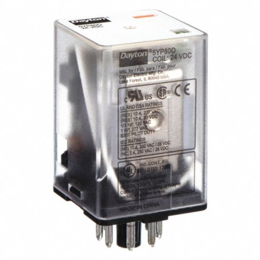 DAYTON, Socket Mounted, 10 A Current Rating, General Purpose Relay ...