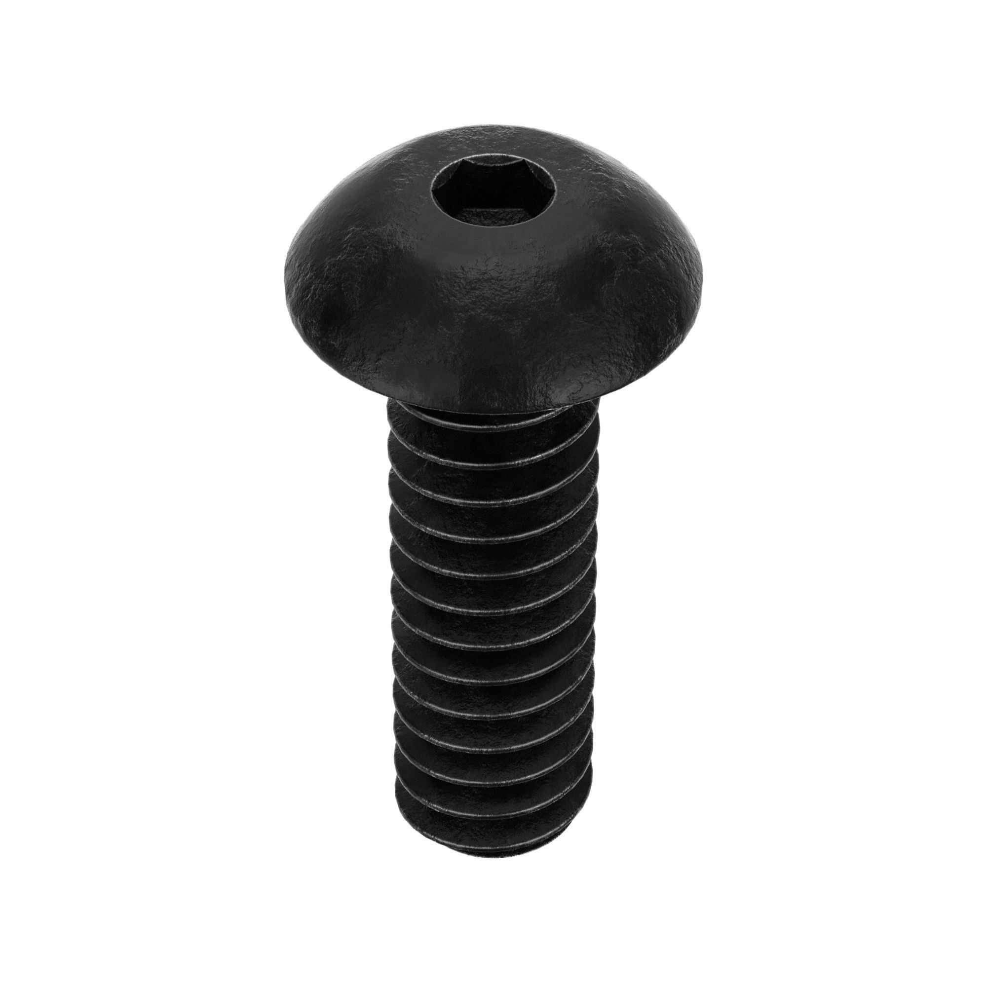 Socket Head Cap Screw: #4-40 Thread Size, 3/8 in Lg, Button, Black Oxide, Alloy Steel, 100 PK