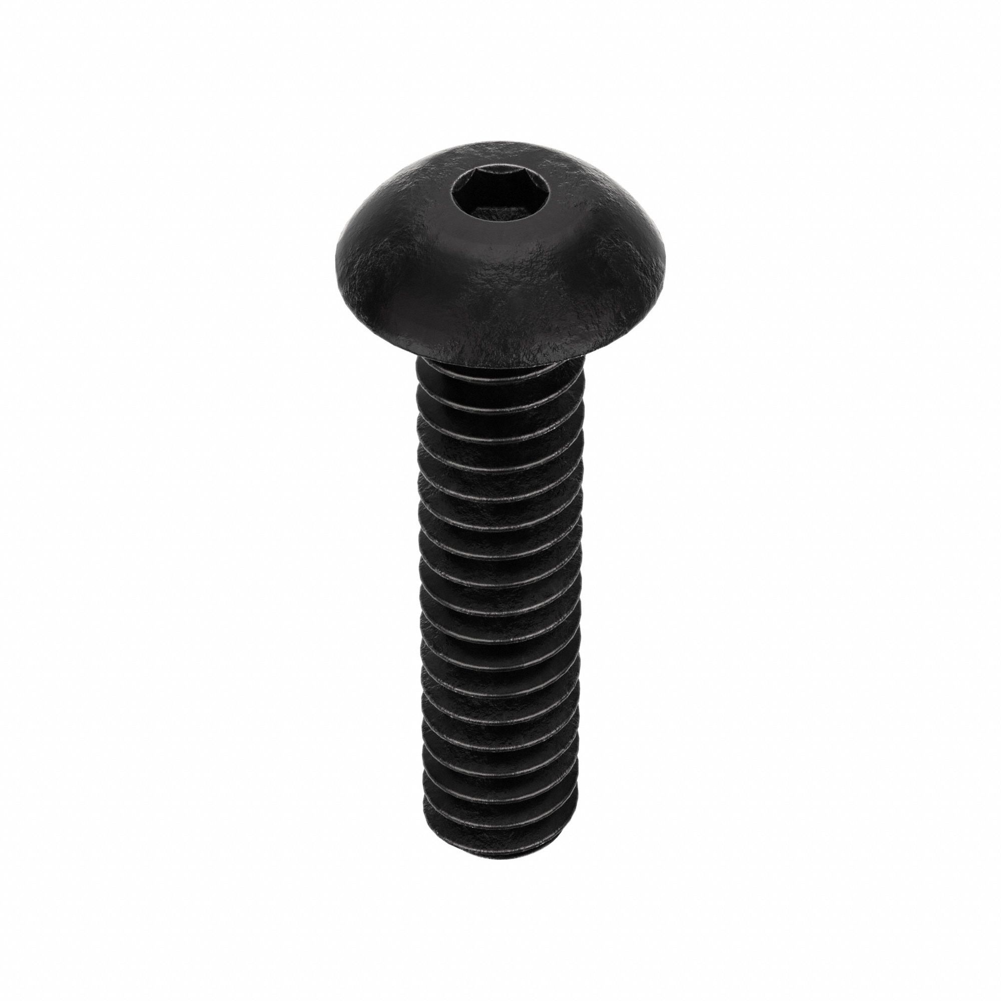 Socket Head Cap Screw: #4-40 Thread Size, 1/2 in Lg, Button, Black Oxide, Alloy Steel, 100 PK