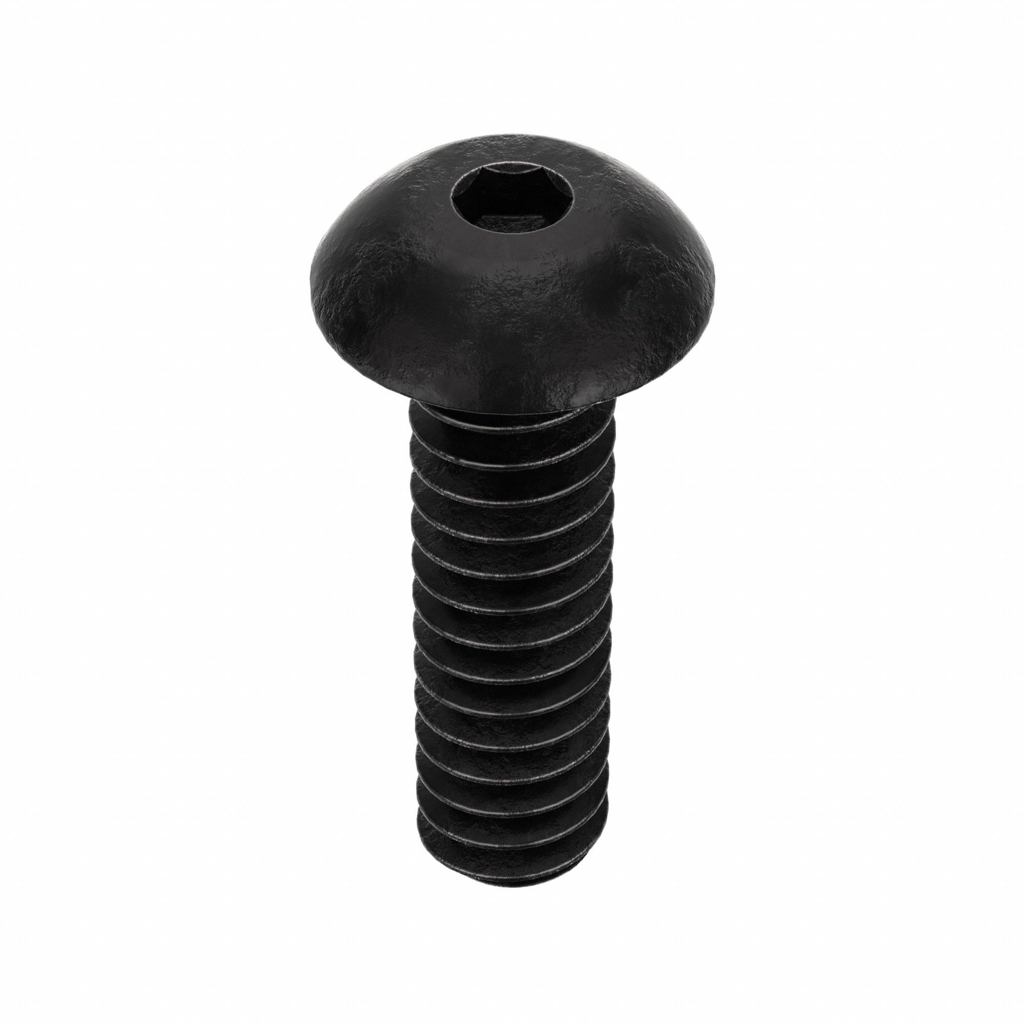 Socket Head Cap Screw: #6-32 Thread Size, 1/2 in Lg, Button, Black Oxide, Alloy Steel, 100 PK