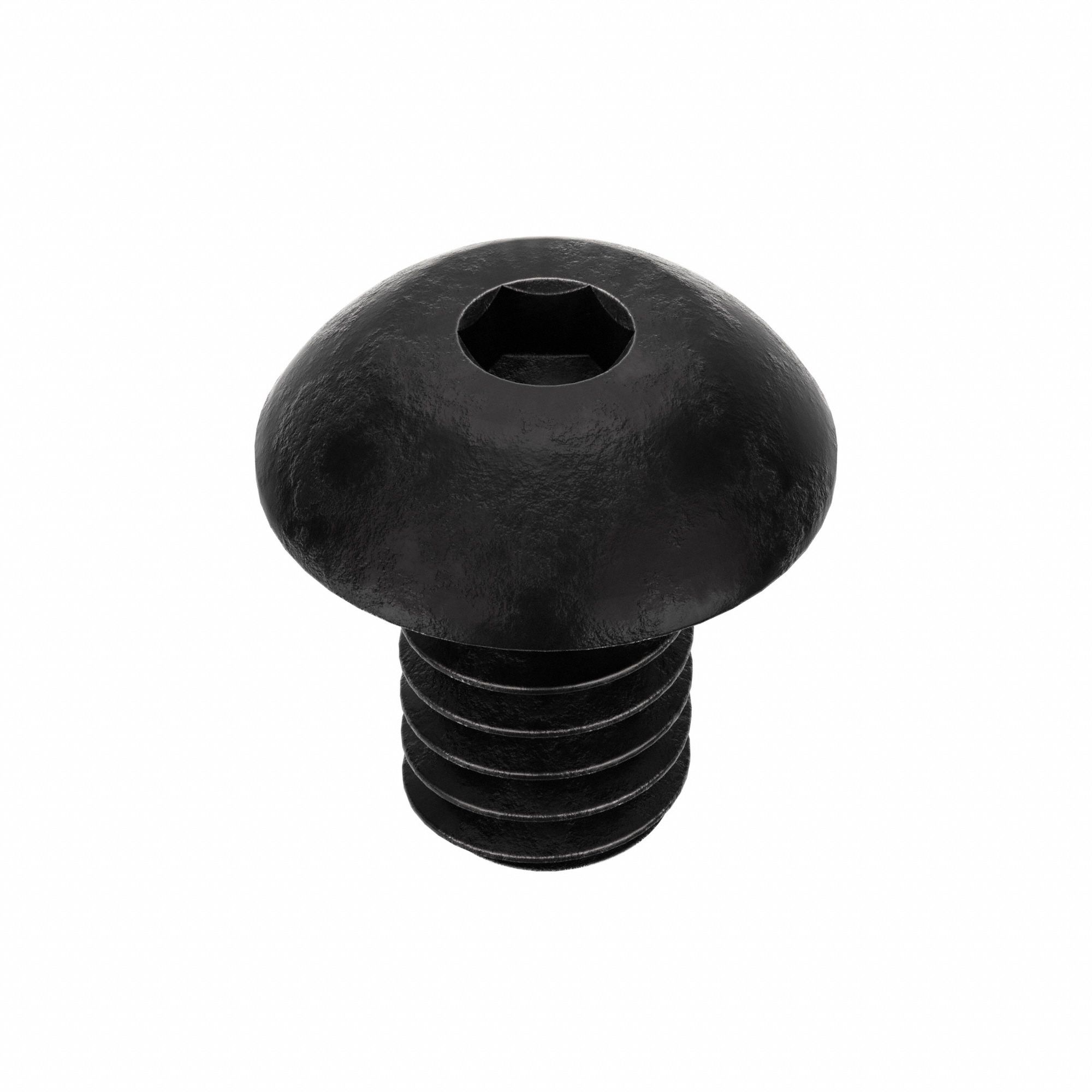 Socket Head Cap Screw: #8-32 Thread Size, 1/4 in Lg, Button, Black Oxide, Alloy Steel, 100 PK