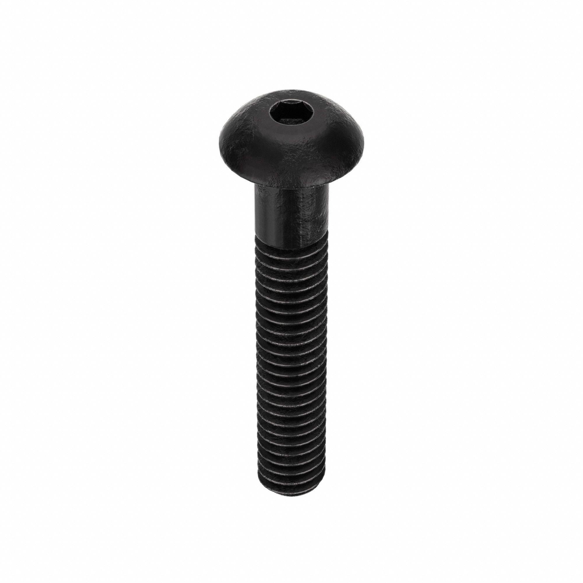 Socket Head Cap Screw: #8-32 Thread Size, 1 in Lg, Button, Black Oxide, Alloy Steel, 100 PK
