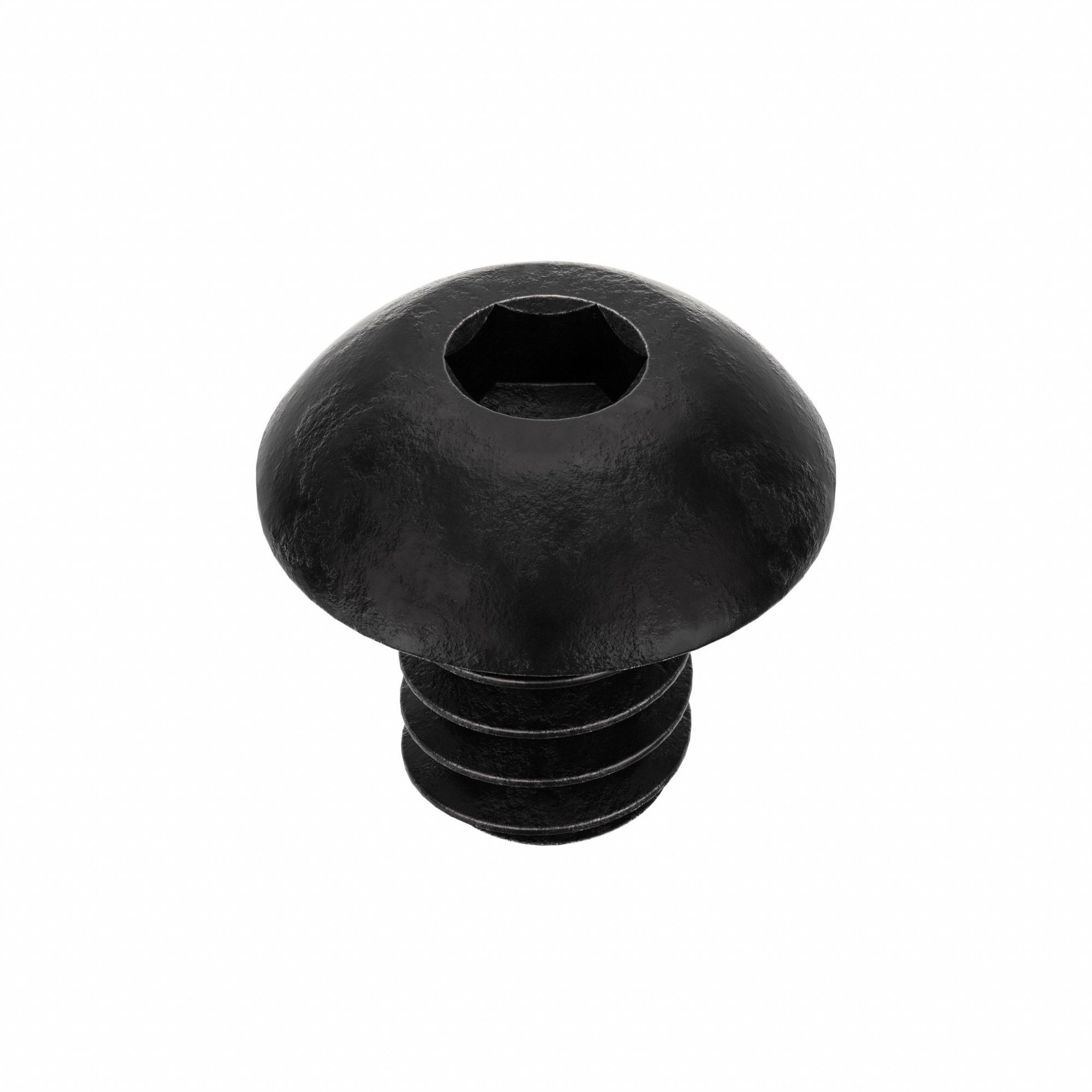 Socket Head Cap Screw: #10-24 Thread Size, 1/4 in Lg, Button, Black Oxide, Alloy Steel, 100 PK
