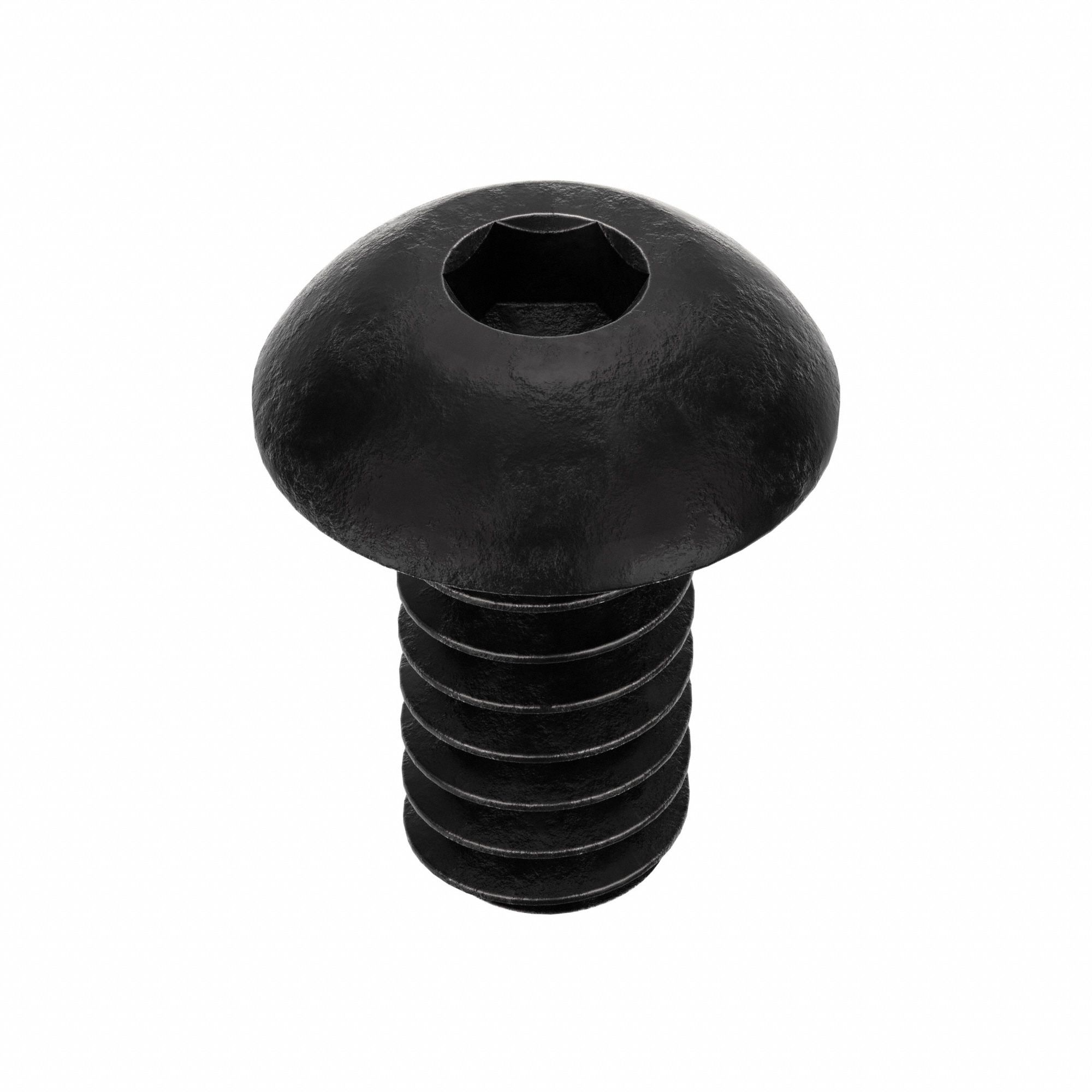 Socket Head Cap Screw: #10-24 Thread Size, 3/8 in Lg, Button, Black Oxide, Alloy Steel, 100 PK