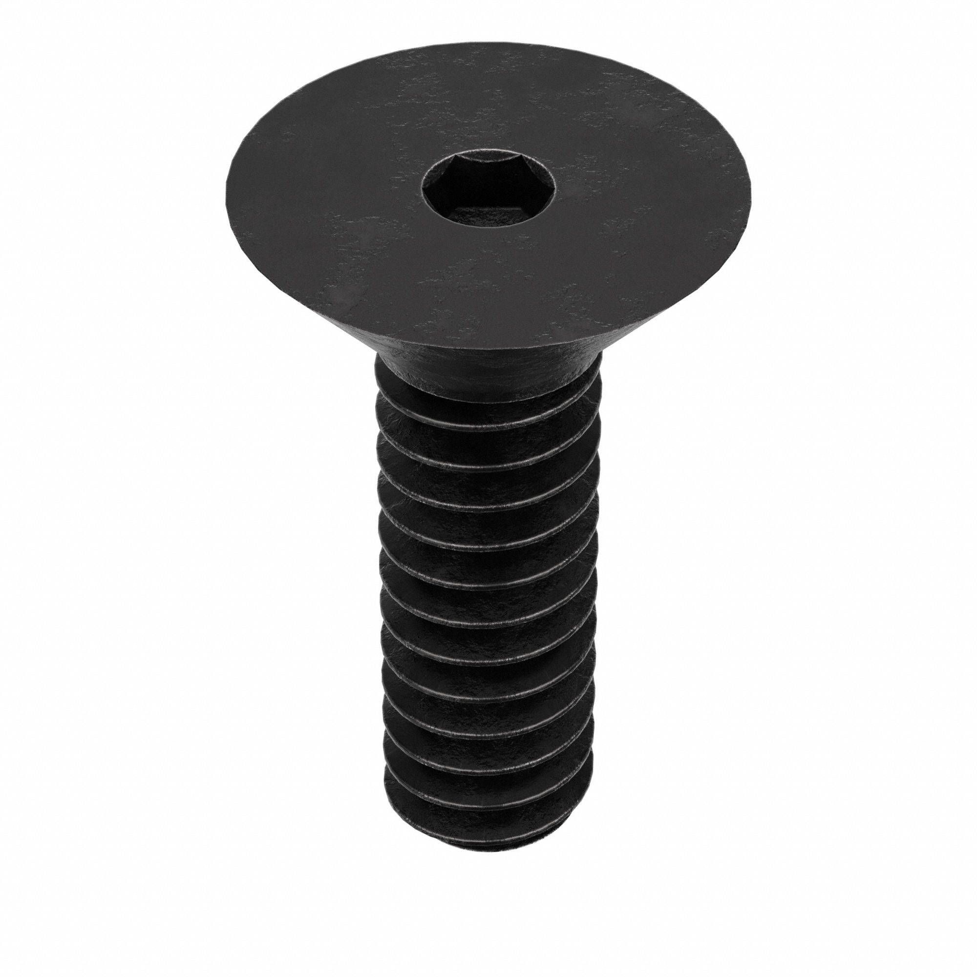 Socket Flat Head Screw: #6-32 Thread Size, 3/8 in Lg, Flat, Black Oxide, Alloy Steel, 100 PK